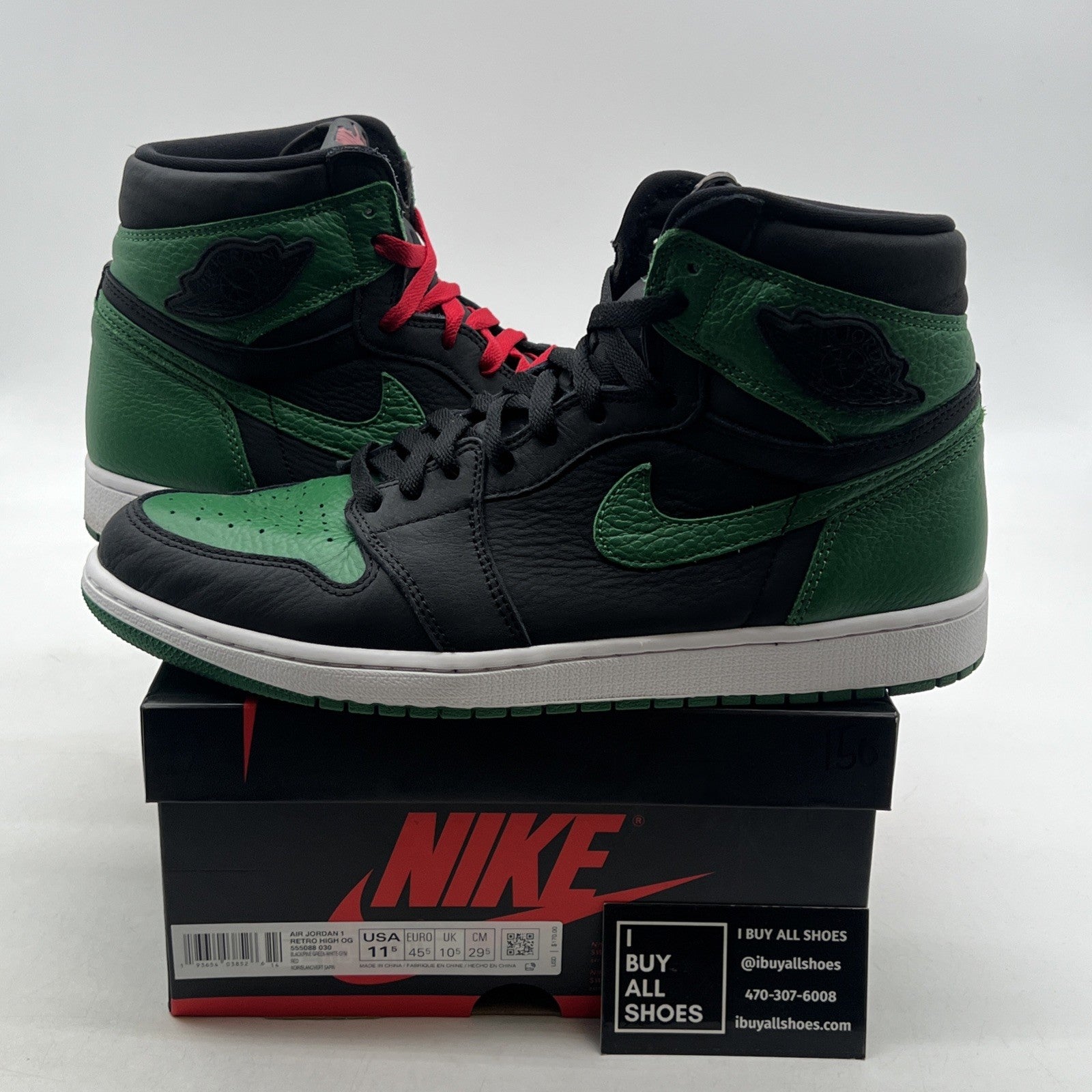 Size 11.5 - Air Jordan 1 Retro OG High Pine Green 2.0 (555088-030)