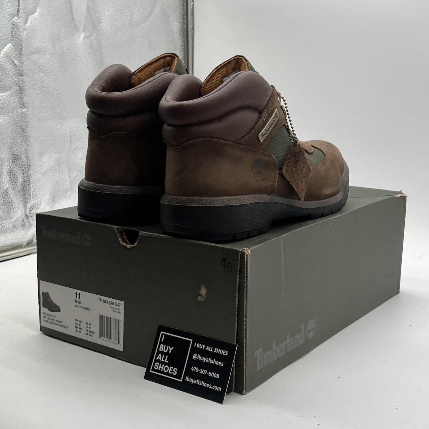 Size 11 - Men's Timberland Field Waterproof Mid Boots TB-0A18A6-D47 Brown Nubuck