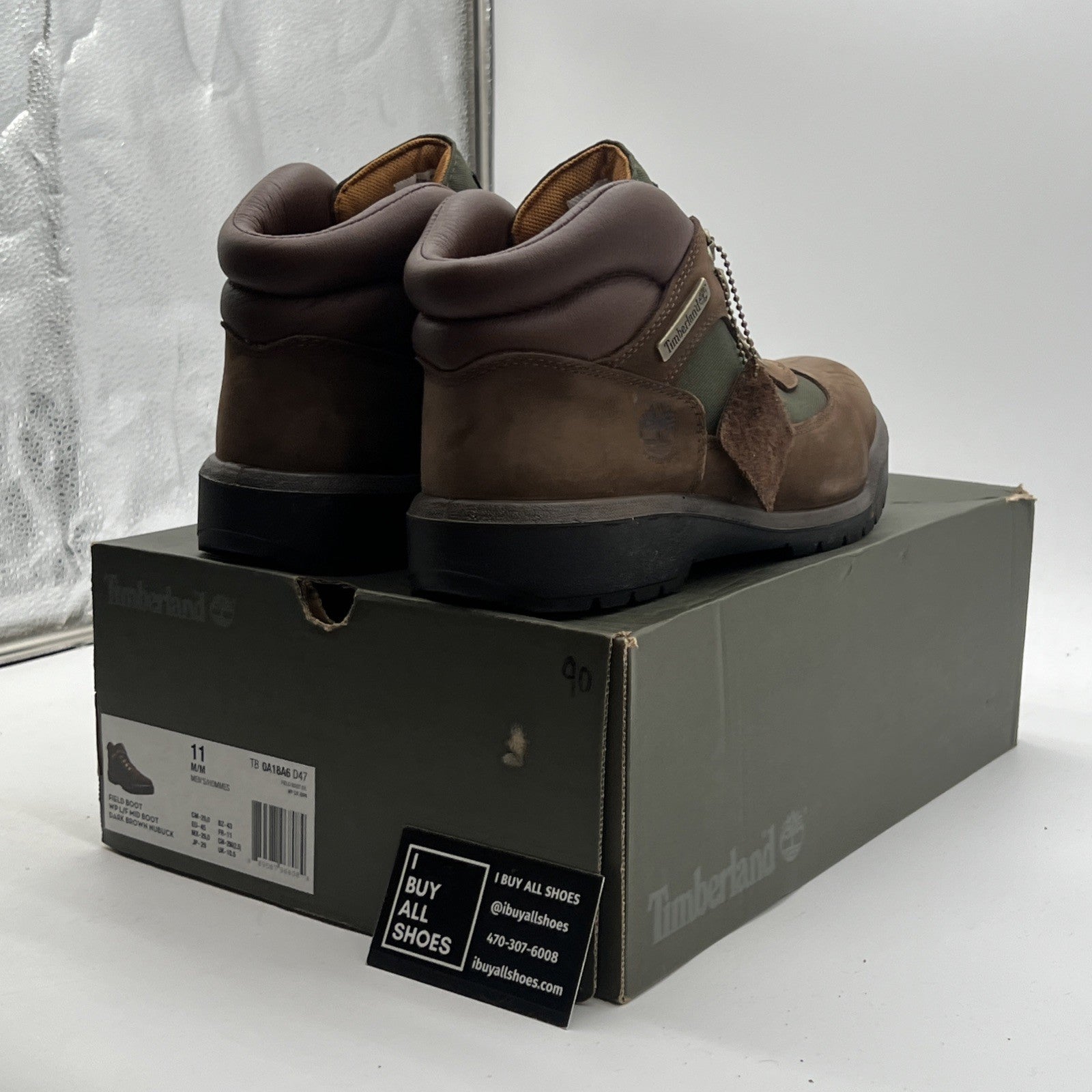 Size 11 - Men's Timberland Field Waterproof Mid Boots TB-0A18A6-D47 Brown Nubuck