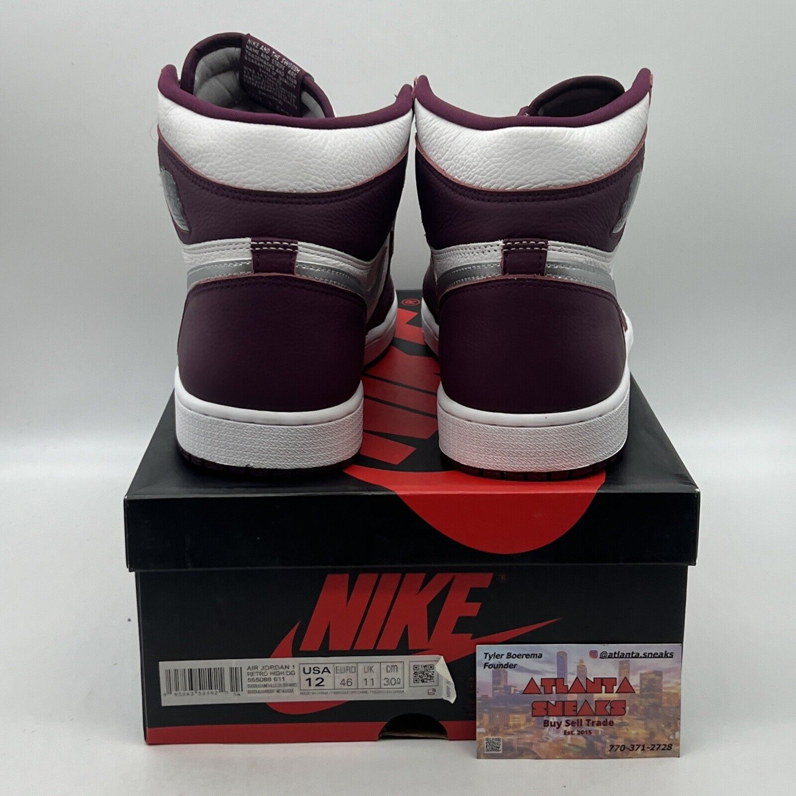 Size 12 - Jordan 1 Retro High OG Bordeaux Brand New Og All