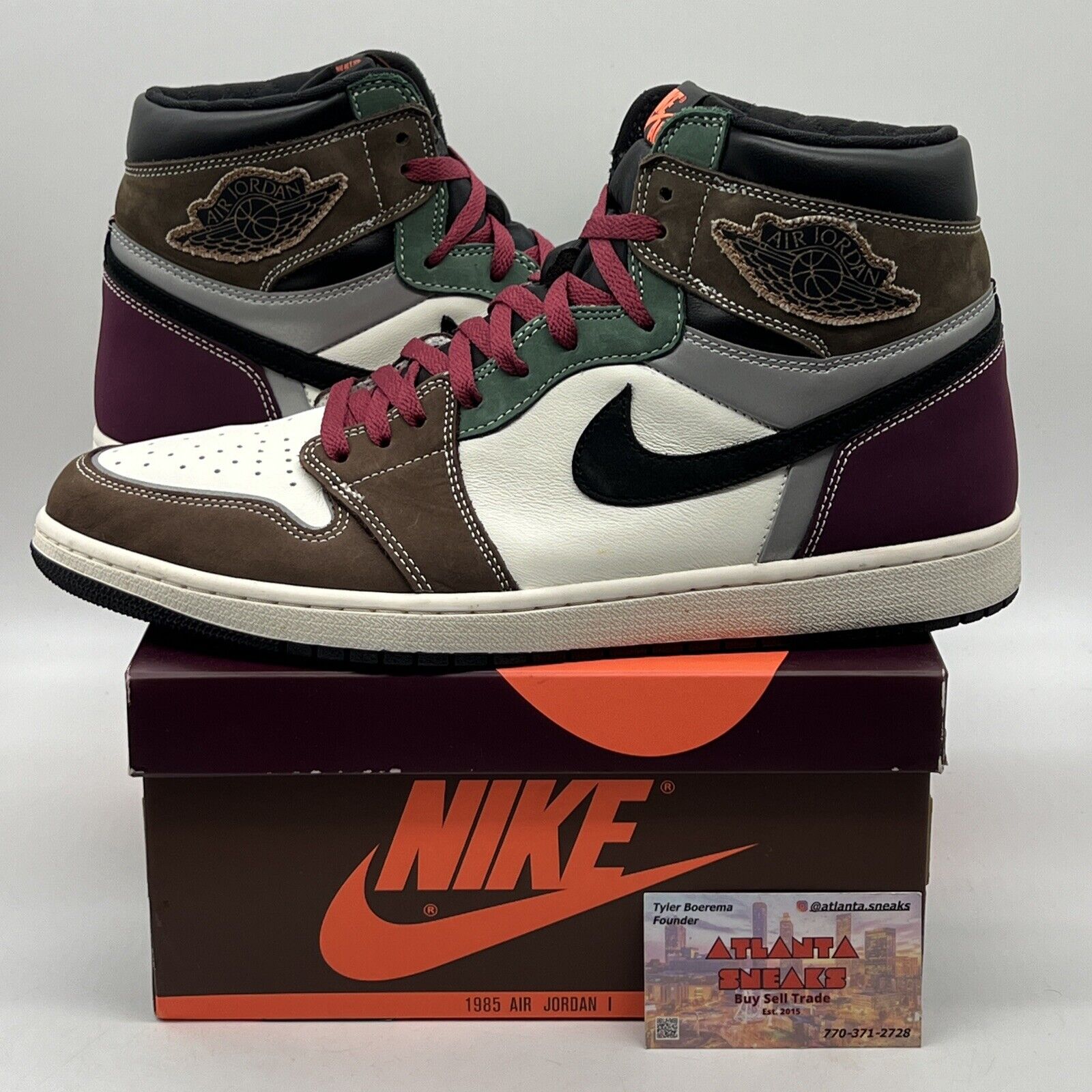 Size 14 - Jordan 1 High OG Crafted 2021 Brown Black Maroon (DH3097-001)