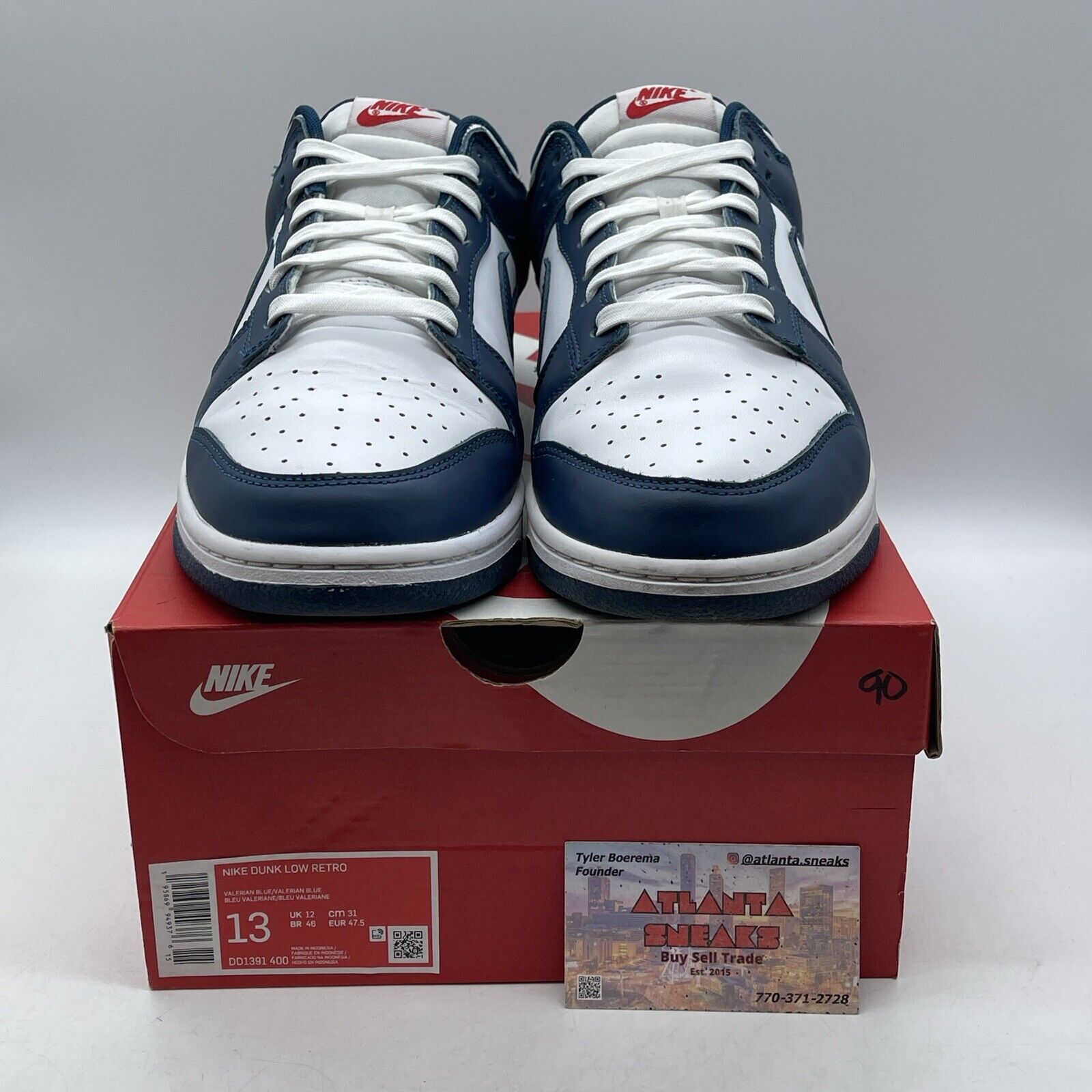 Size 13 - Nike Dunk Low Velarian Blue/White Red Leather (DD1391-400)