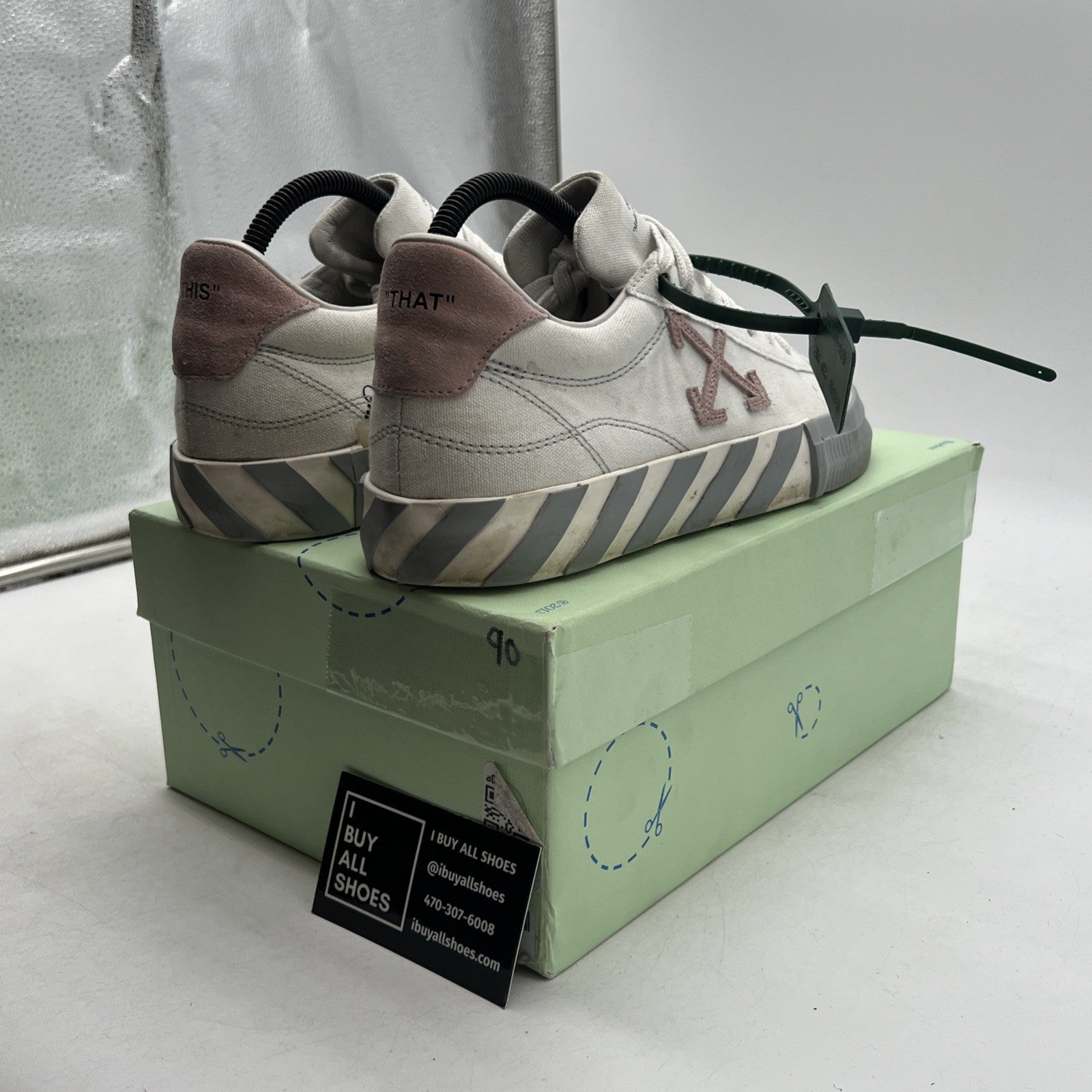 Size 40 - Off White Vulc Low Shoes Men White Gray Logo Virgil Abloh Canvas