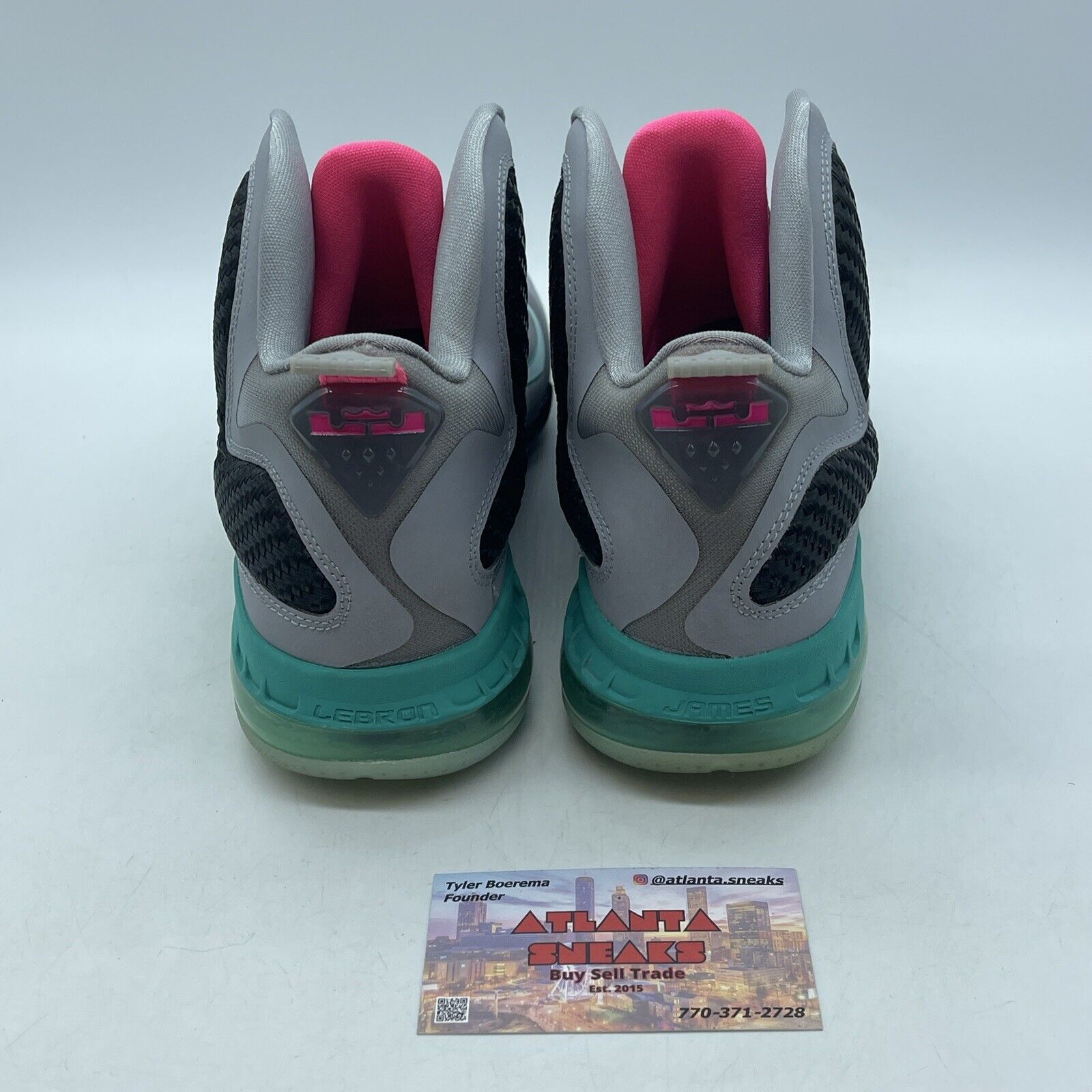 Size 7Y - Nike Lebron 9 South Beach Florida GS 2012 Leather Grey (472664-006)