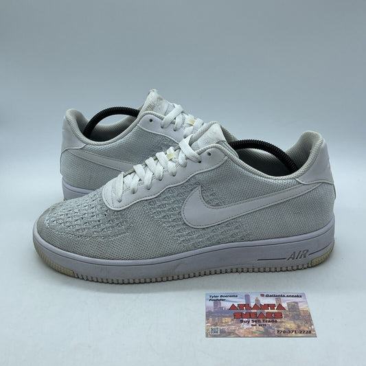 Size 11.5 - Nike Air Force 1 Flyknit 2.0 Low Pure Platinum Suede (AV3042-100)