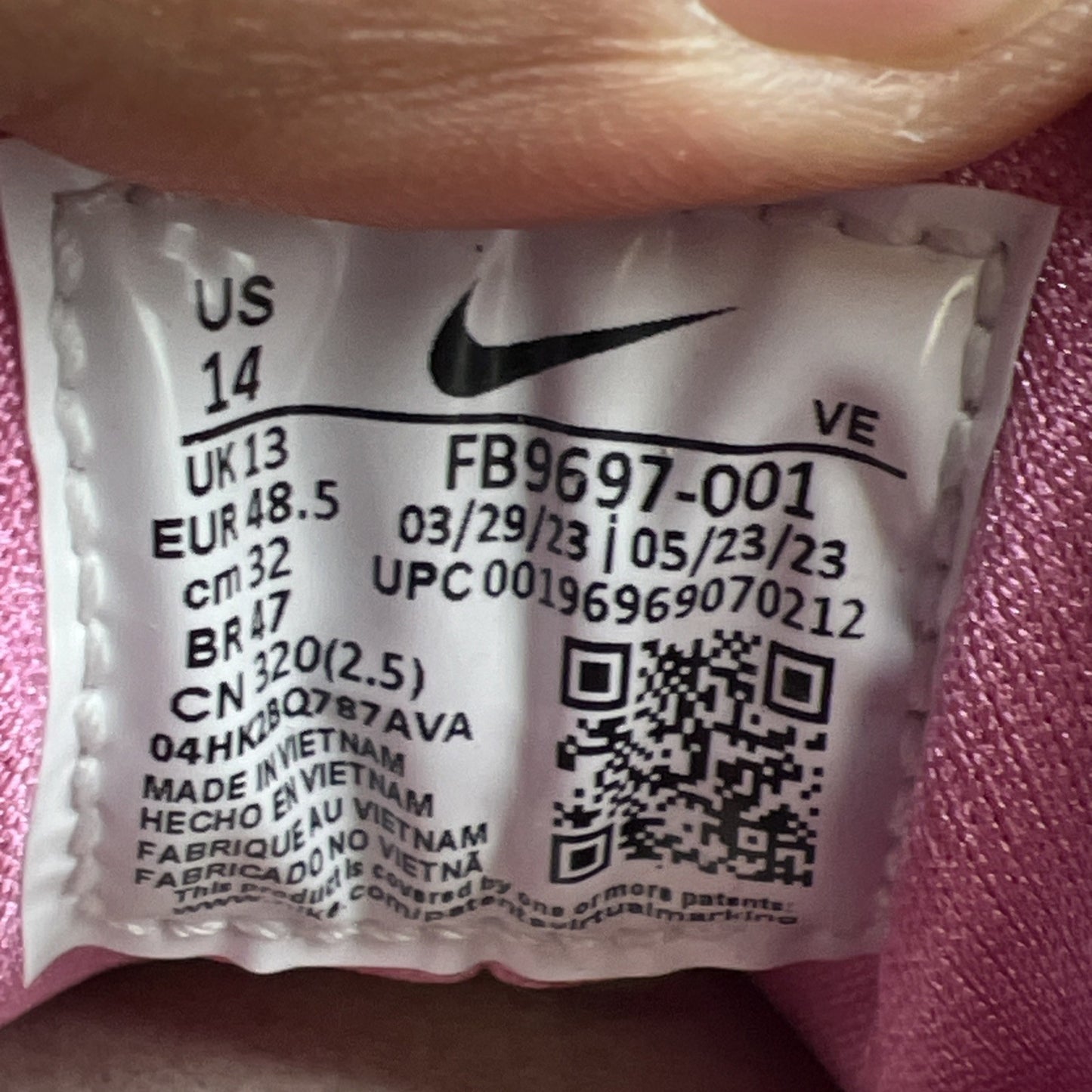 Size 14 -Nike Air Huarache Run PRM Playful Pink Blue Joy Sail White (FB9697-001)