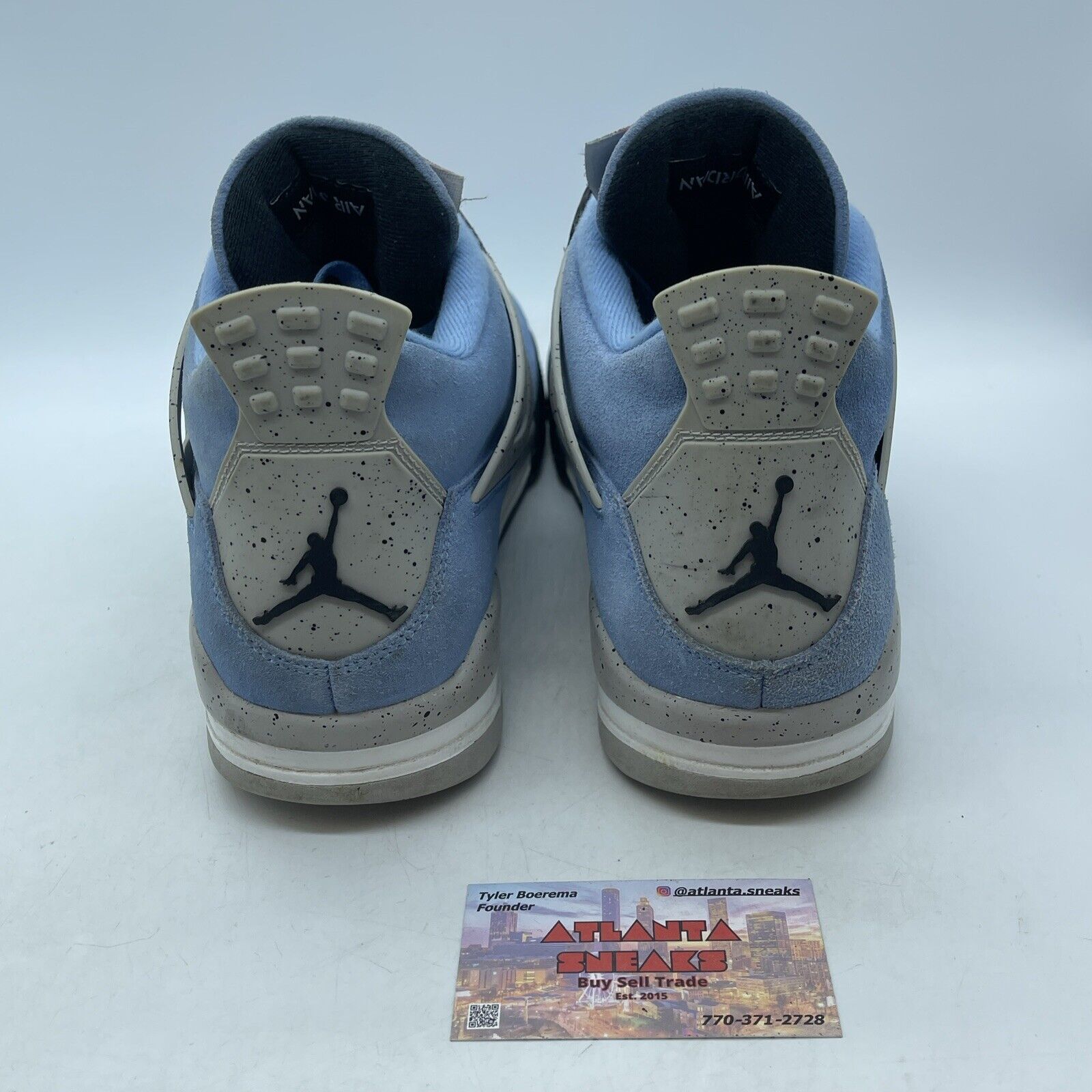 Size 12 - Jordan 4 Retro Mid University Blue Grey Black Suede Leather CT8527-400