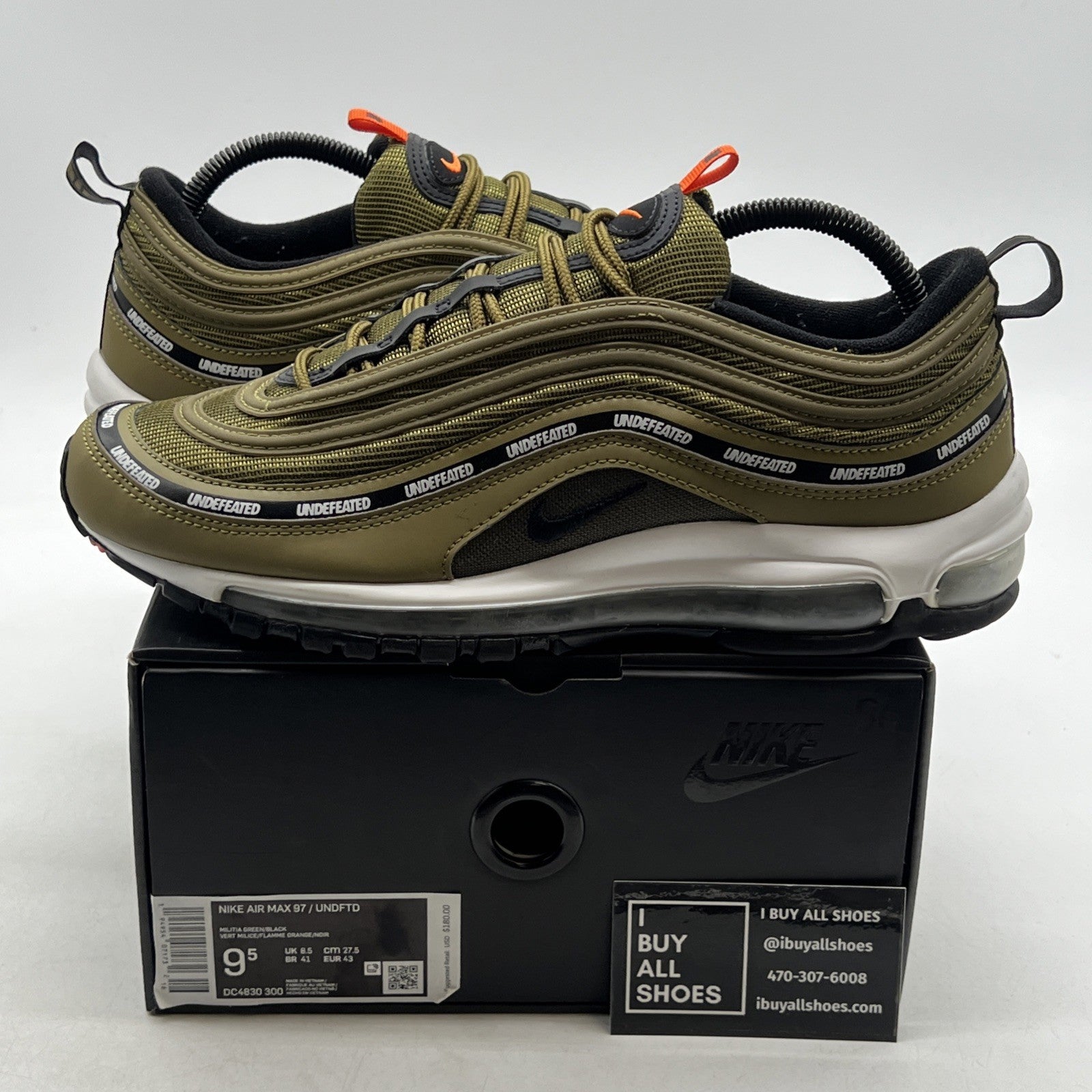 Size 9.5 - Nike Undefeated x Air Max 97 Militia Green (DC4830-300)