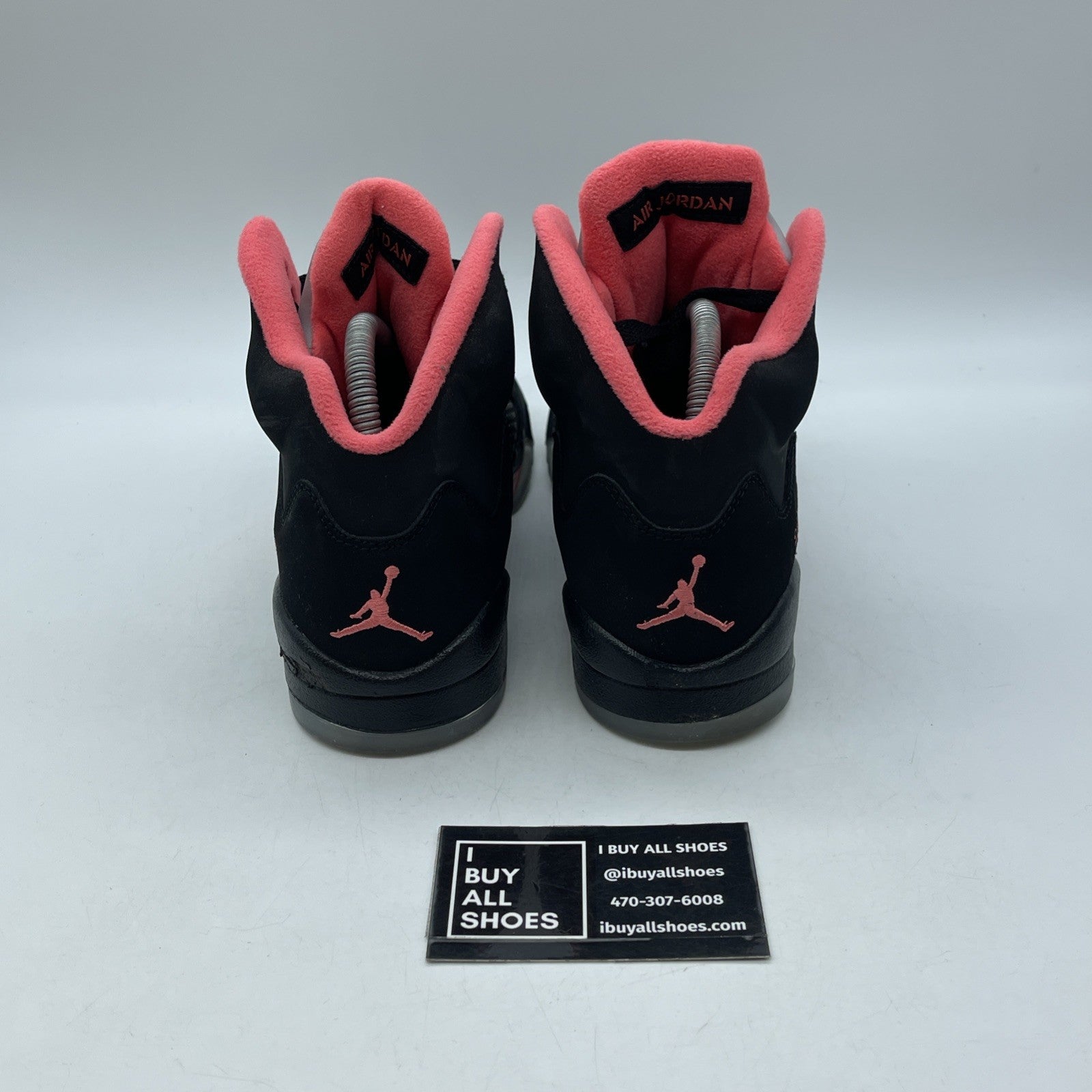 Size 7Y (GS) - Jordan 5 Retro Mid Black Pink Suede (440892-001)