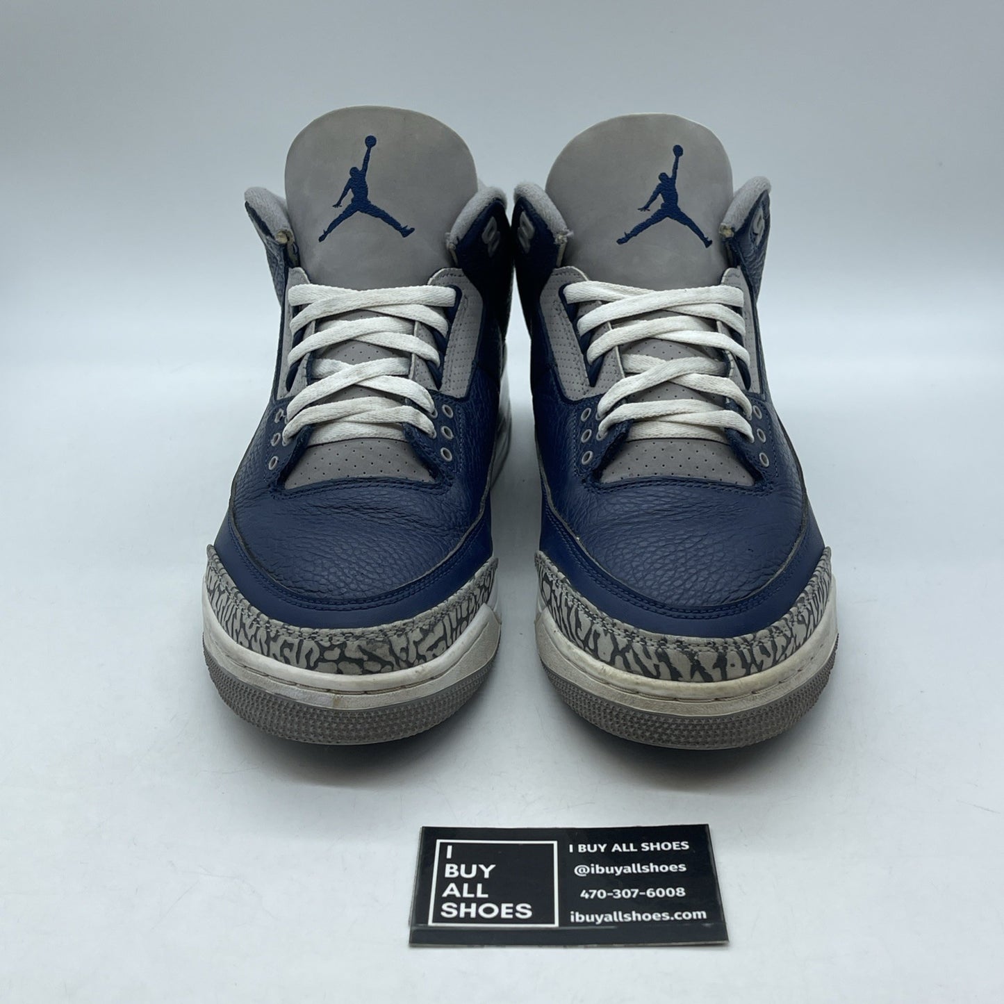 Size 12 - Jordan 3 Retro Georgetown Blue Grey White Suede Leather (CT8532-401)