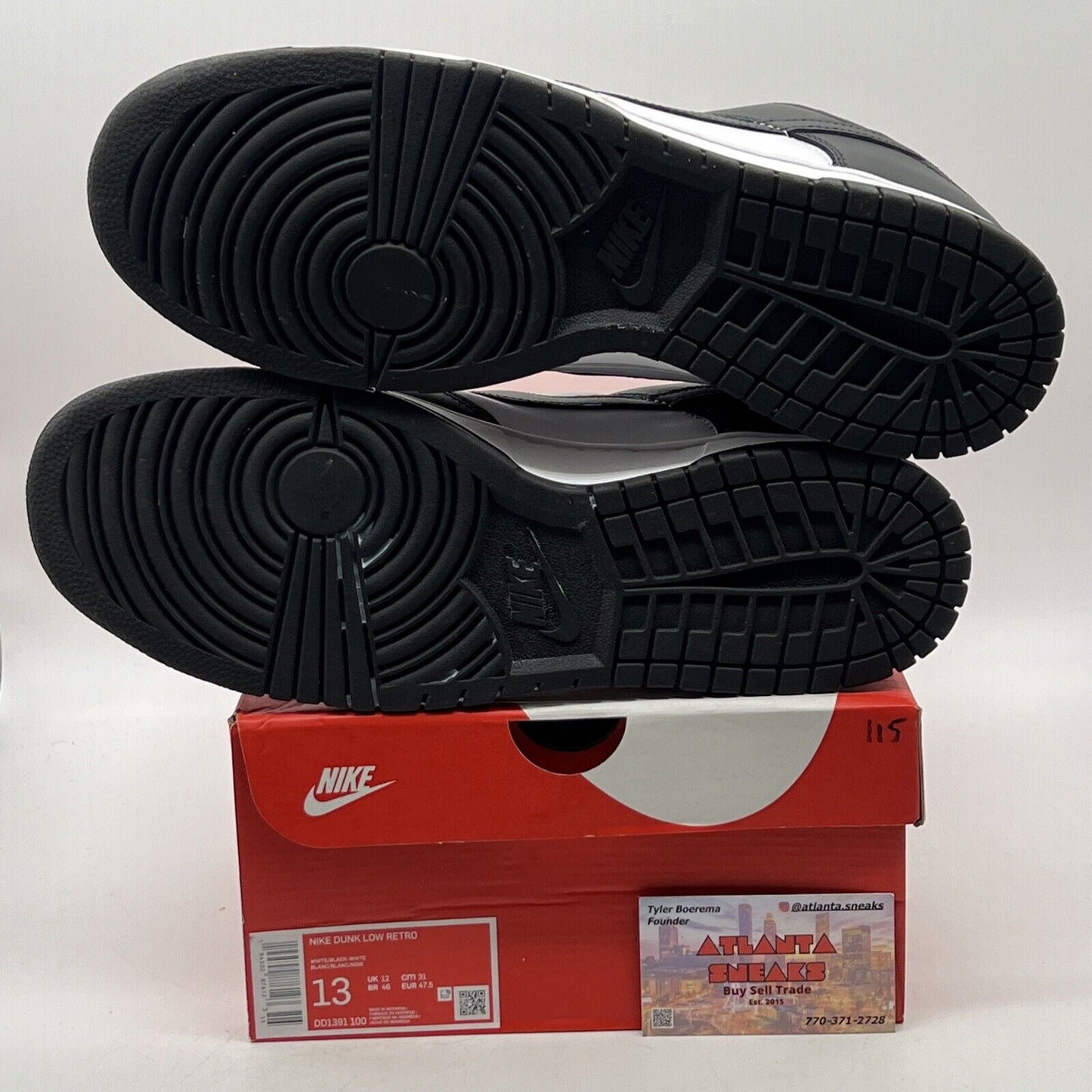 Size 13 - Nike Dunk Low Black White Leather (DD1391-100)