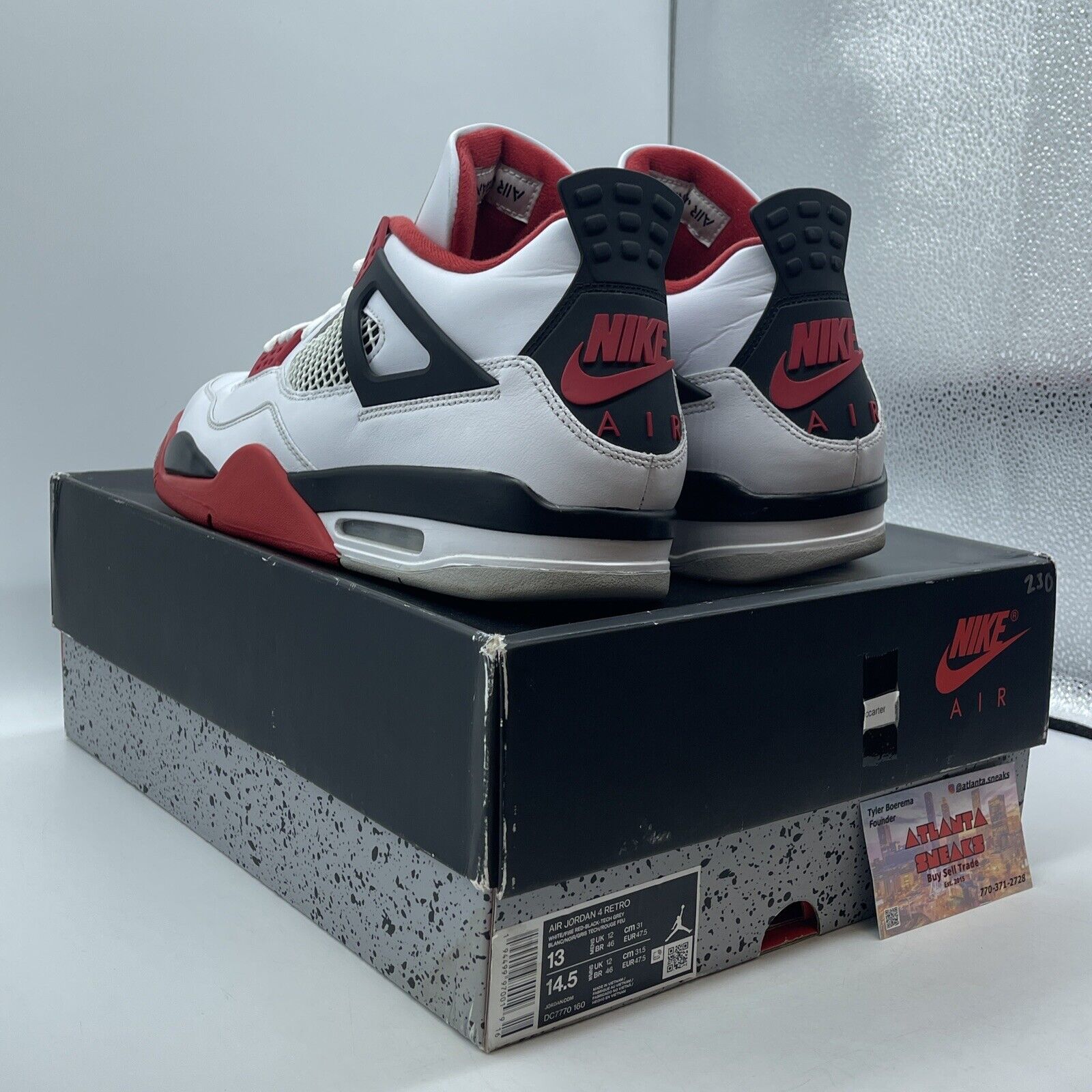 Size 13 - Jordan 4 Retro OG Mid Fire Red White Black (DC7770-160)