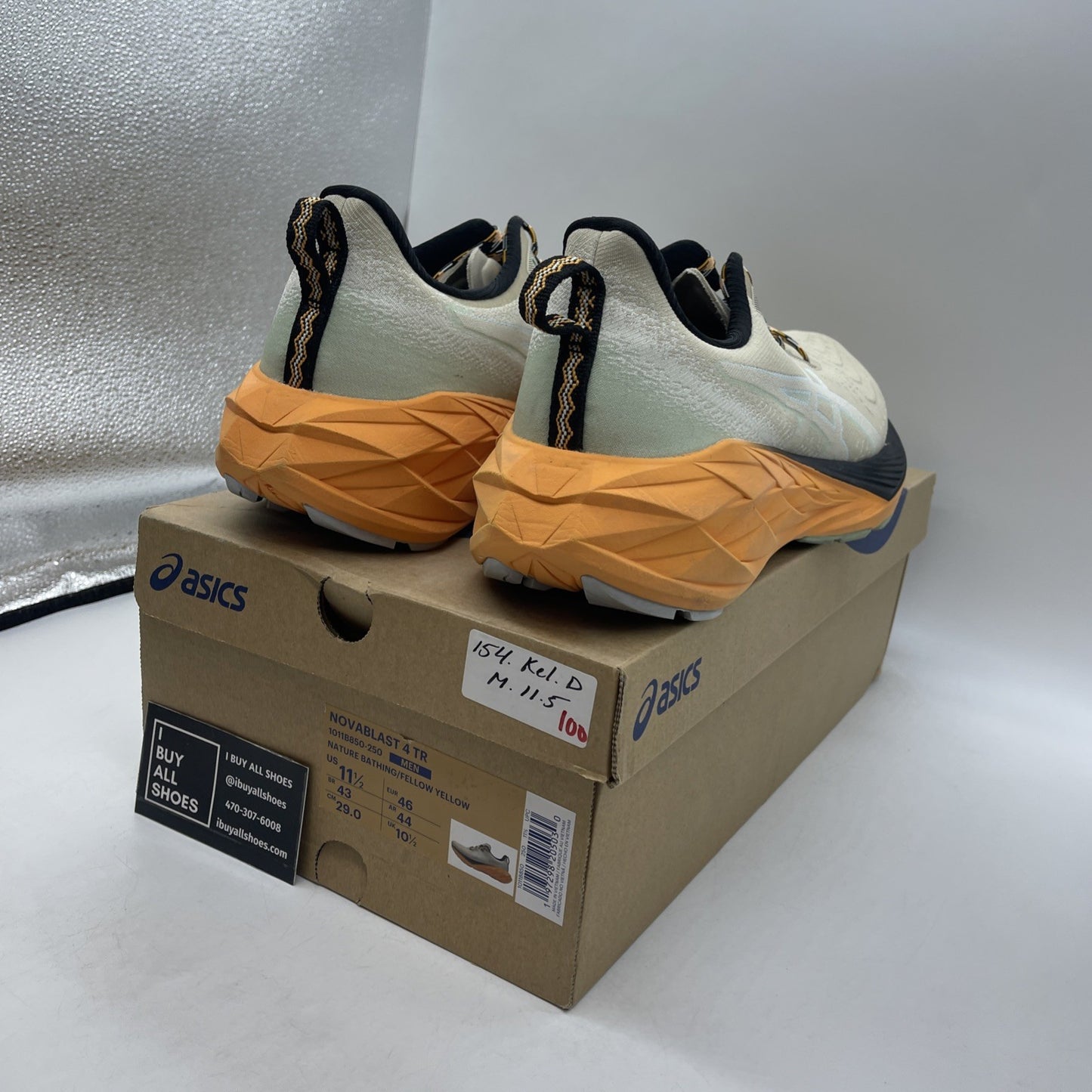 Size 11.5 - Asics Novablast 4 TR Nature Bathing Fellow Yellow Orange