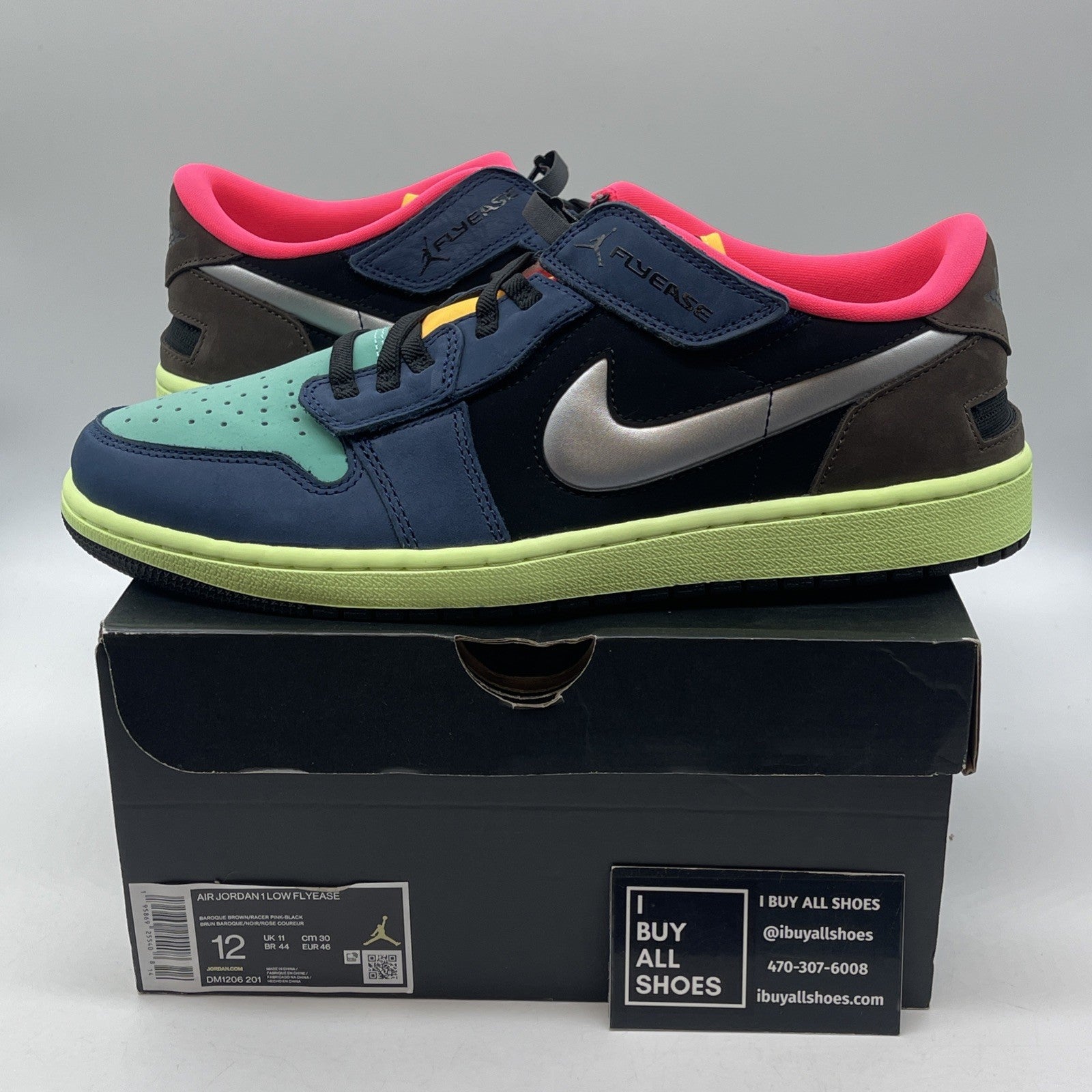 Size 12 - Air Jordan 1 FlyEase Low Tokyo Bio Hack Black Brown Suede (DM1206–201)
