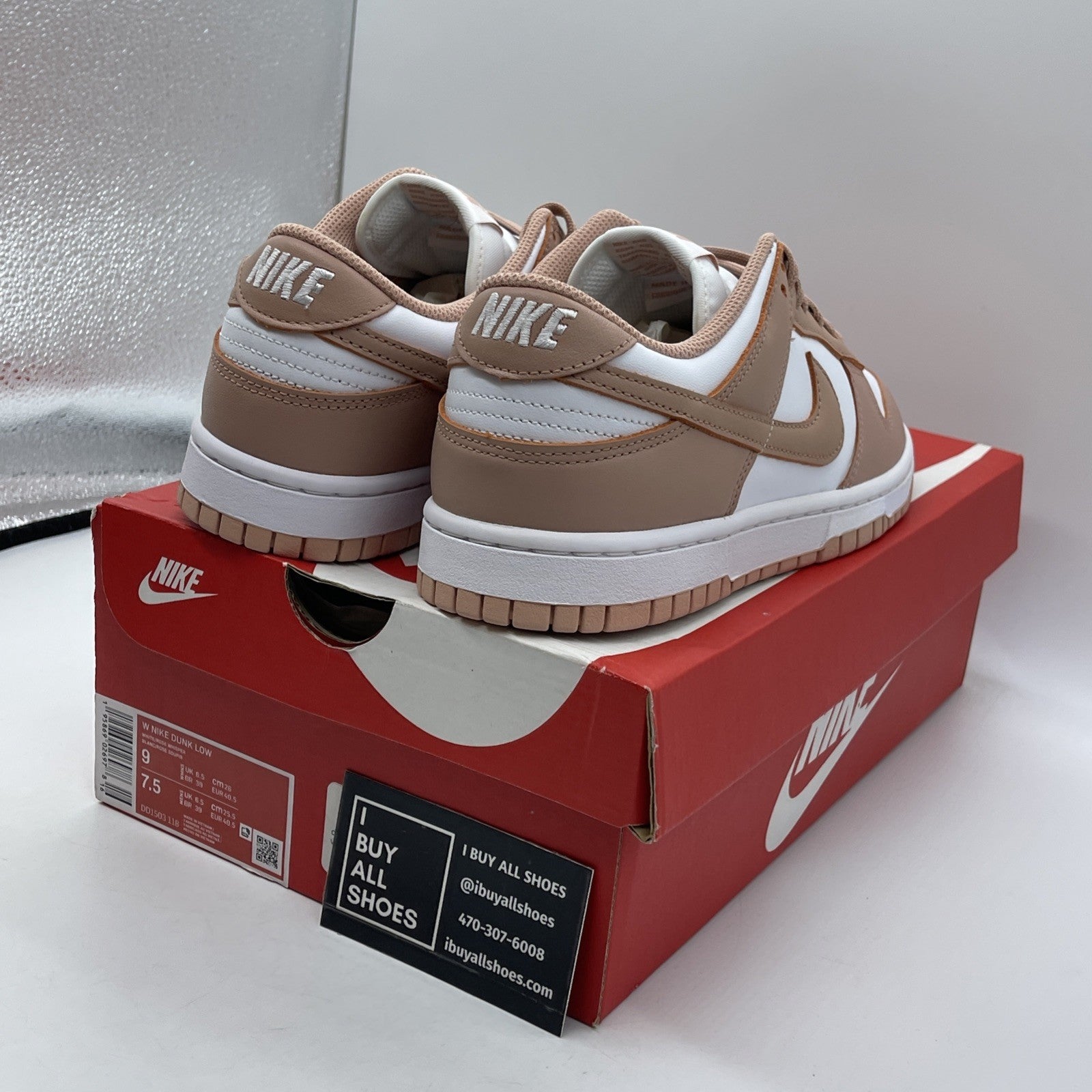 Size 9W - Nike Dunk Low Rose Whisper White Pink Leather (DD1503-118)