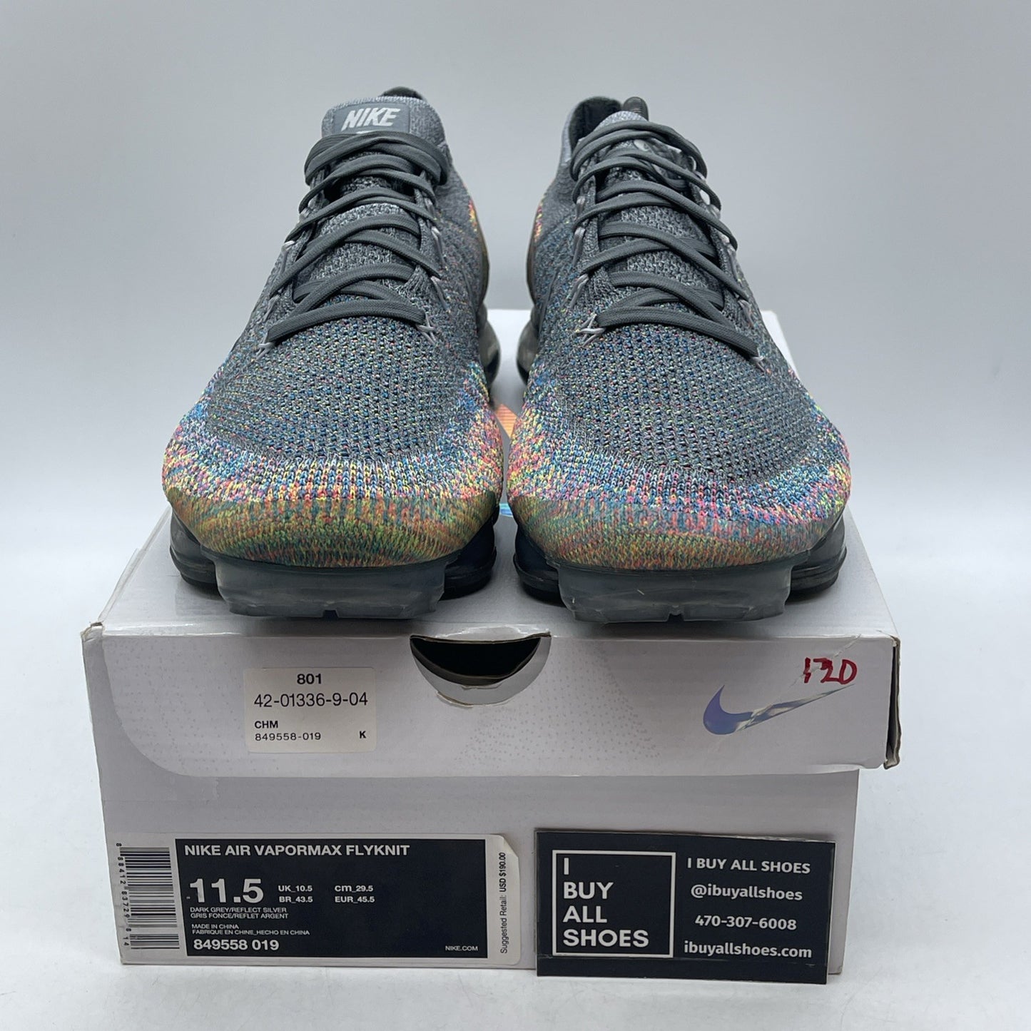 Size 11.5 - Nike Air VaporMax Grey Multi (849558-019)