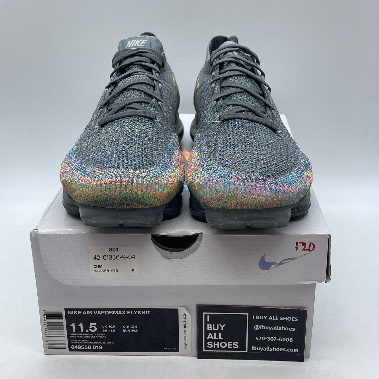Size 11.5 - Nike Air VaporMax Grey Multi (849558-019)