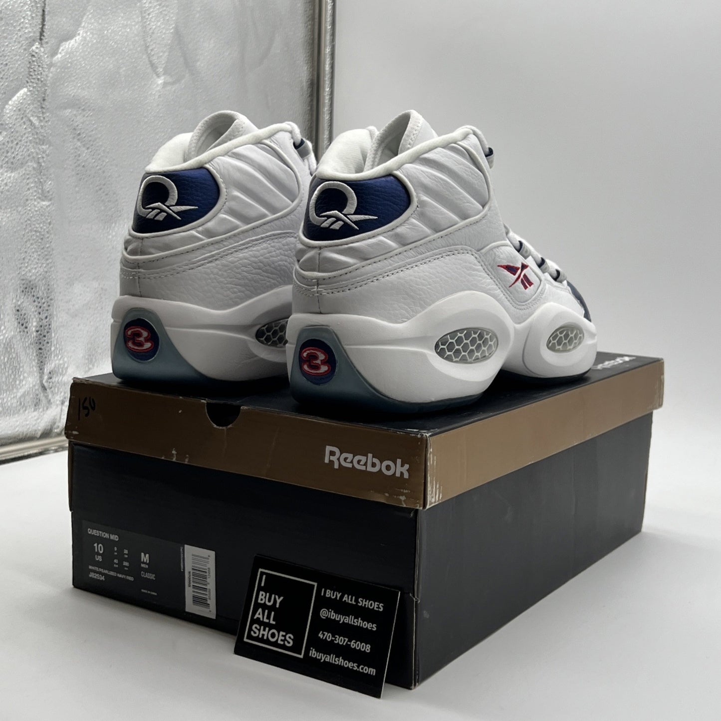 Size 10 - Reebok Question Mid 2016 White (J82534)
