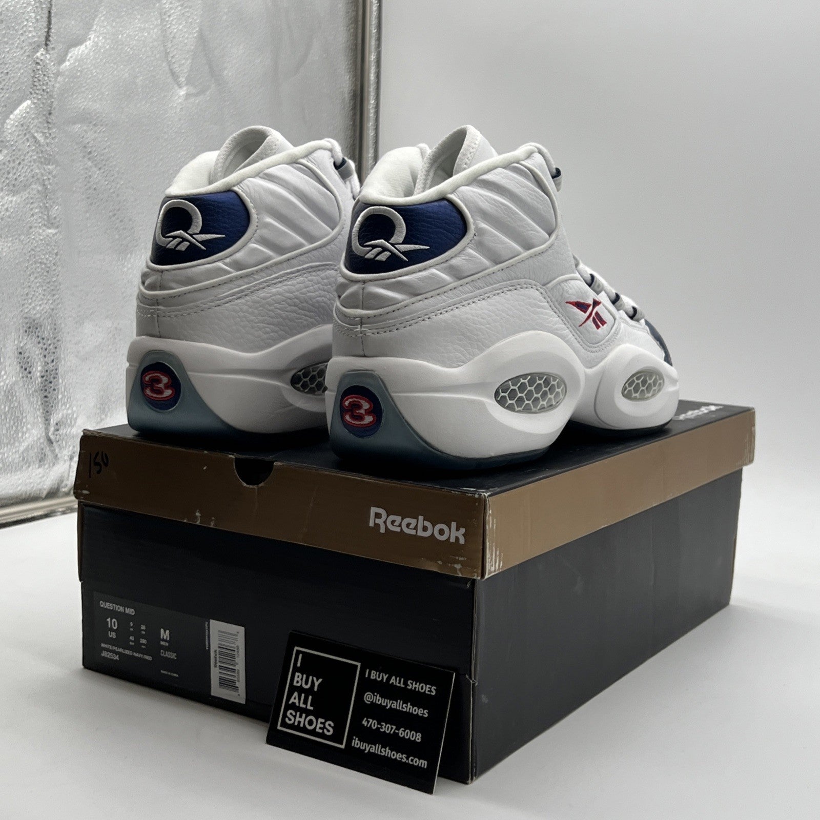Size 10 - Reebok Question Mid 2016 White (J82534)