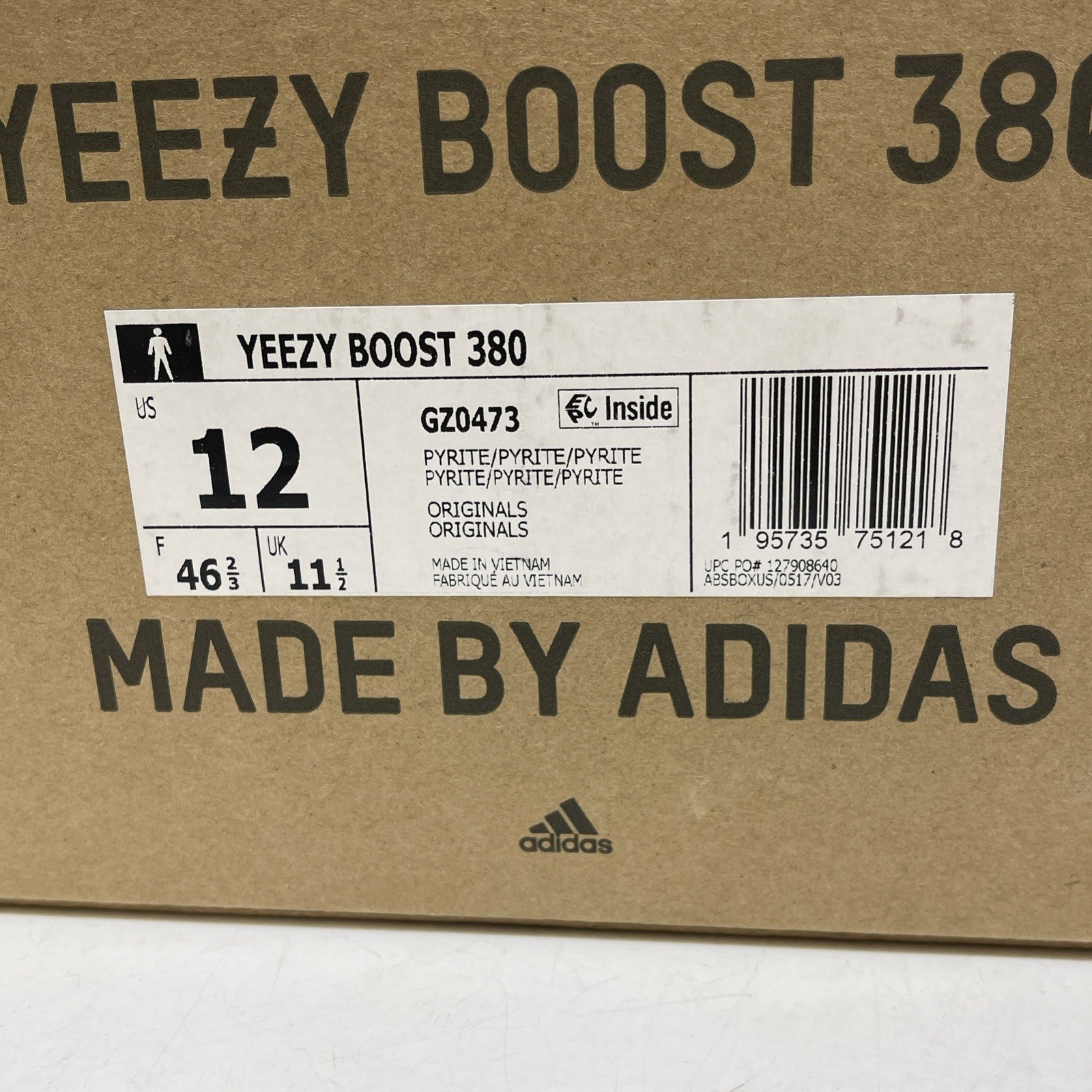 Size 12 - adidas Yeezy Boost 380 Pyrite Brown Suede (GZ0473)