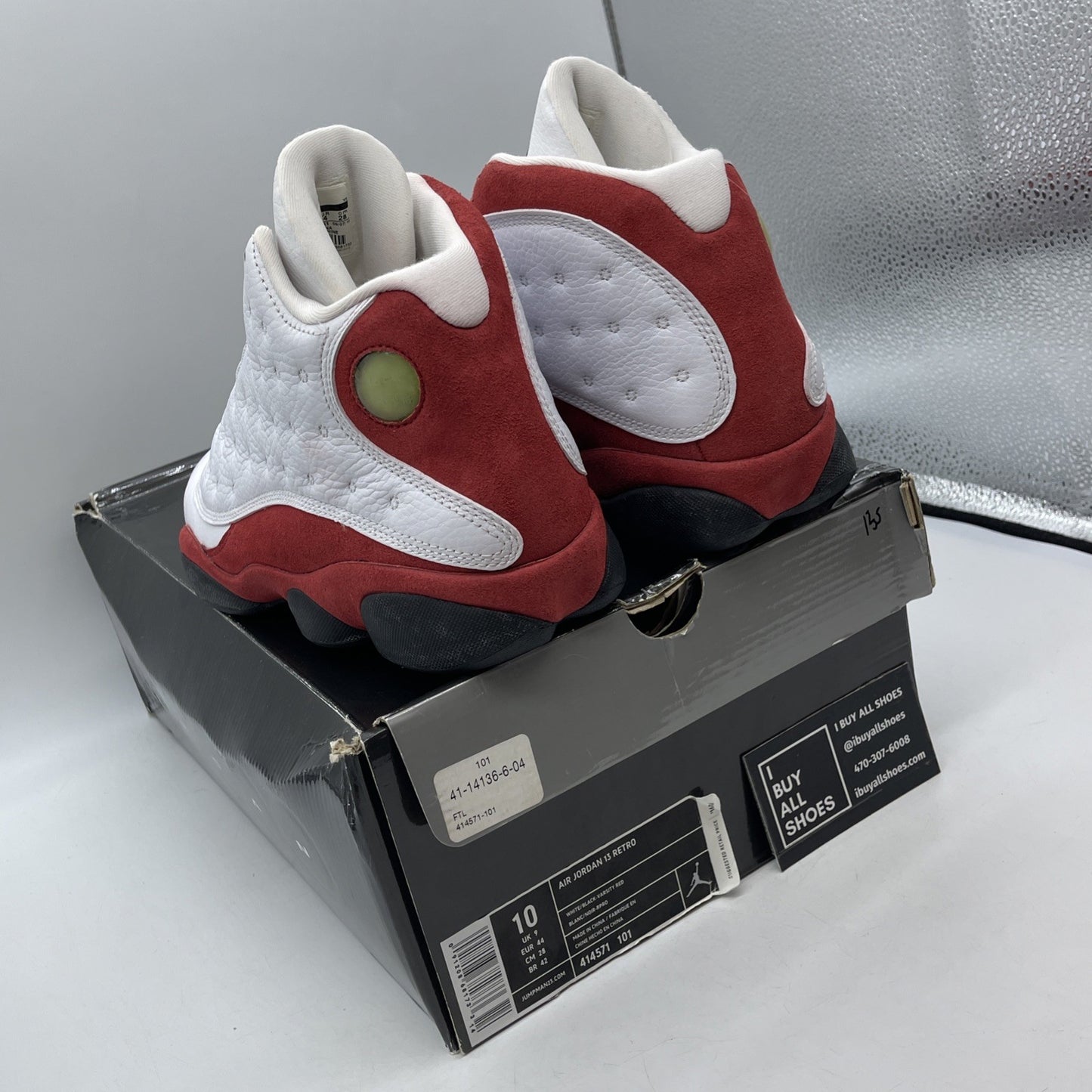Size 10 - Air Jordan 13 Retro 2010 Cherry White Red Leather Suede (414571-101)