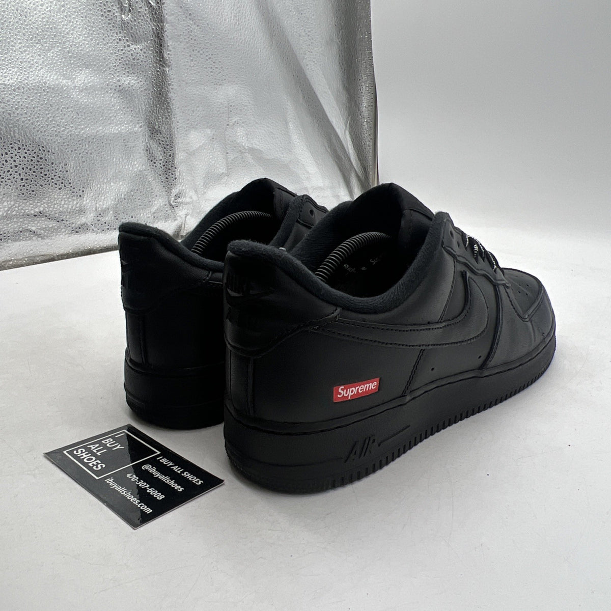 Size 10 - Nike Air Force 1 Low x Supreme Box Logo - Black (CU9225-001)