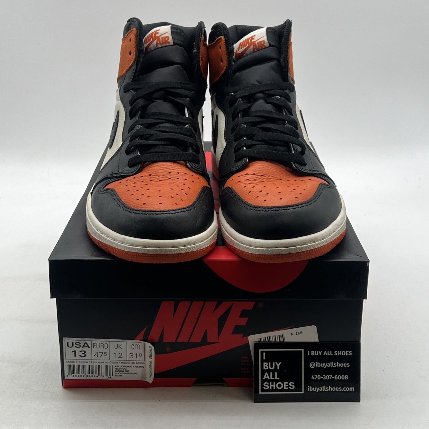 Size 13 - Air Jordan 1 Retro OG High Shattered Backboard (555088-005)