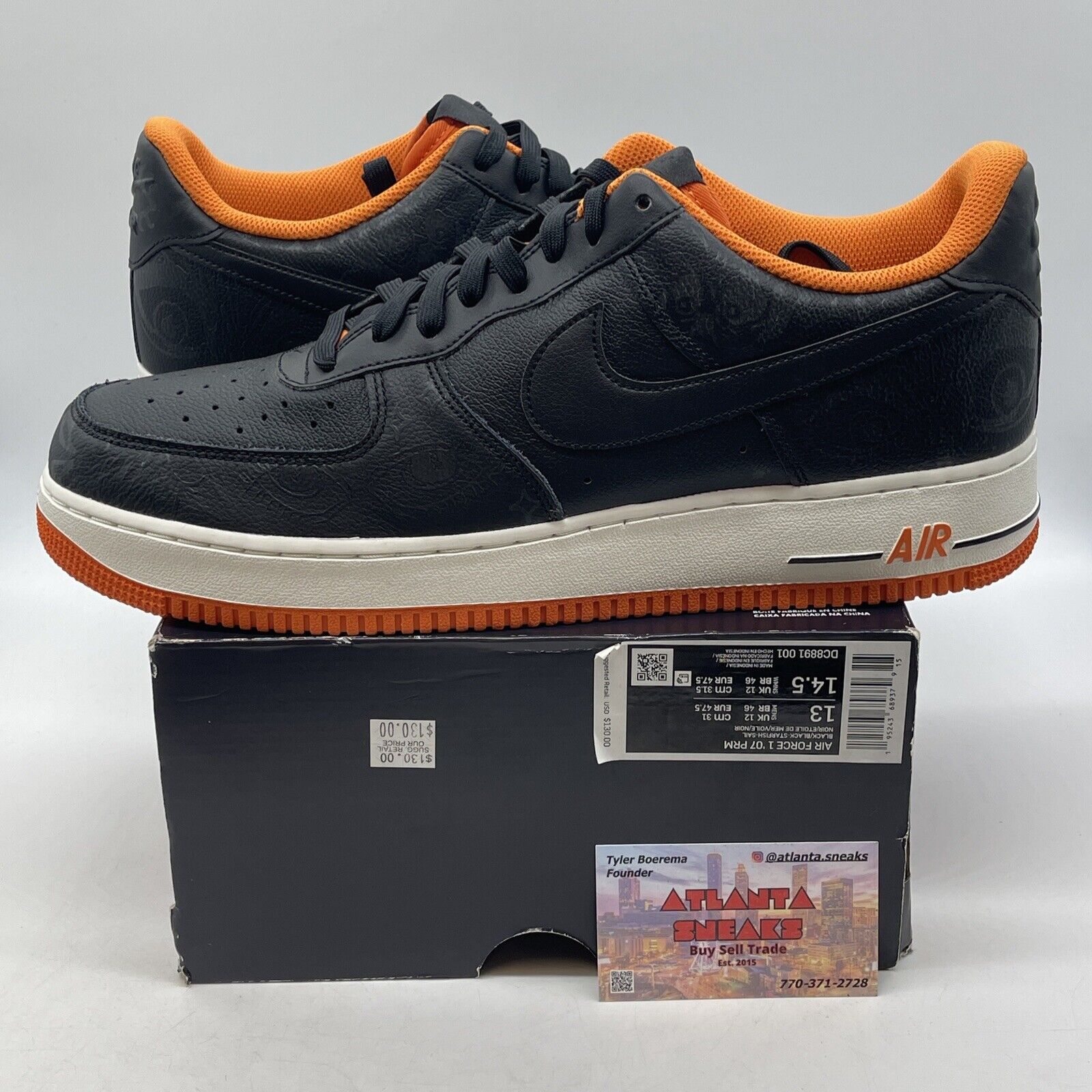 Size 13 - Air Force 1 ‘07 Halloween Black Orange White Leather (DC8891-001)