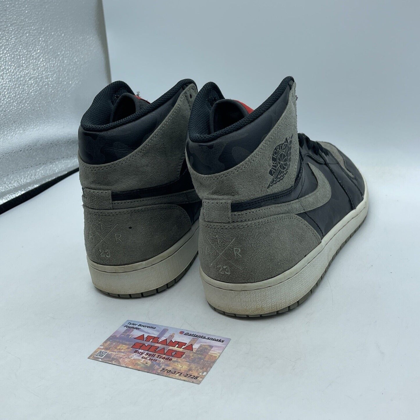 Size 12- Air Jordan 1 Retro Premium High Shadow Camo Black Suede (AA39933-034)