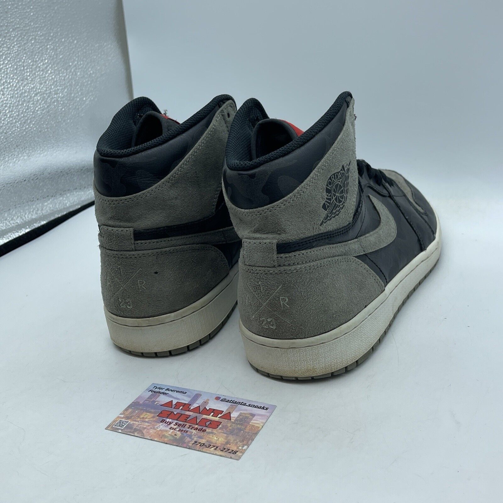 Size 12- Air Jordan 1 Retro Premium High Shadow Camo Black Suede (AA39933-034)