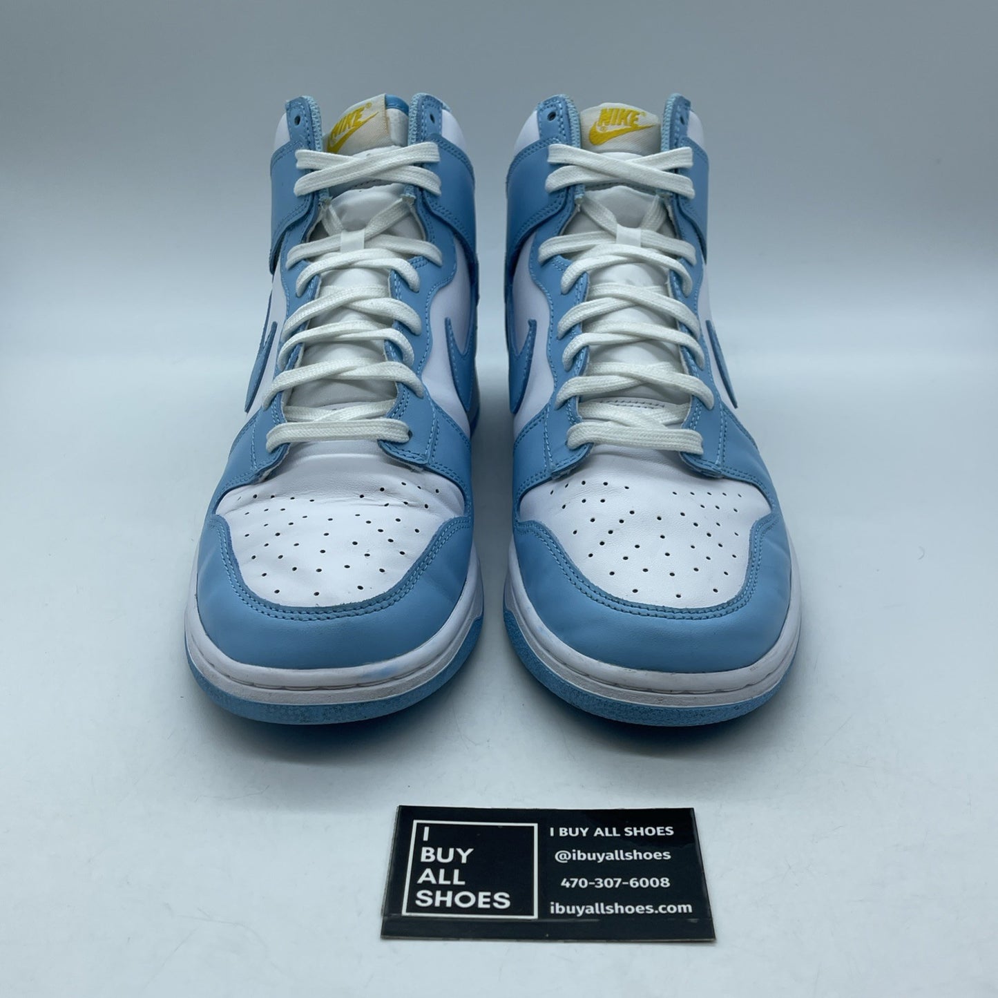 Size 12 - Nike Dunk High Blue Chill White Yellow Leather (DD1399-401)