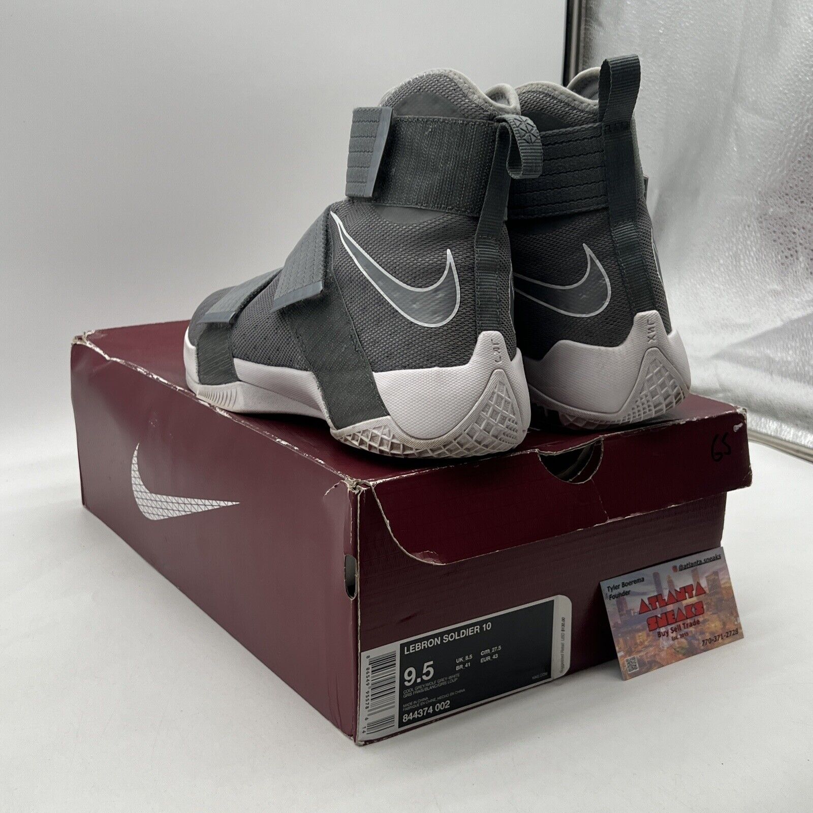 Size 9.5 - Nike LeBron Soldier 10 Cool Grey (844374-002)