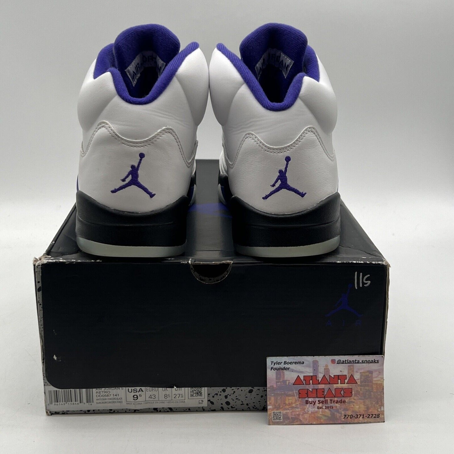 Size 9.5 - Jordan 5 Concord 2022 Black White Leather (DD0587-141)