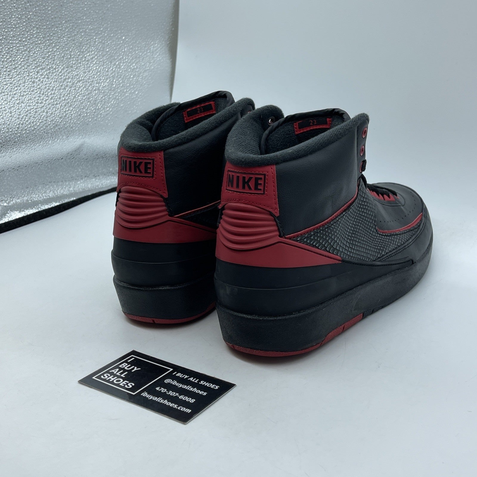 Size 9 - Air Jordan 2 Retro Alternate 87 Black Red Leather (834274-001)