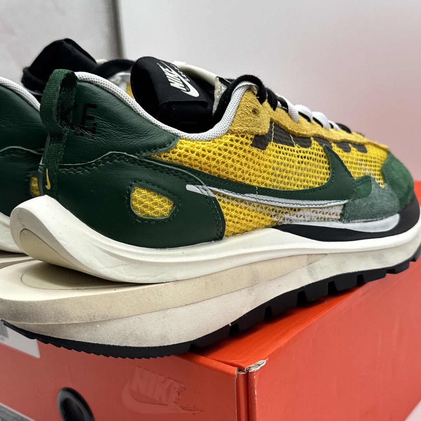 Size 10 - Nike VaporWaffle Sacai Tour Yellow Green OG All Black Breathable Suede