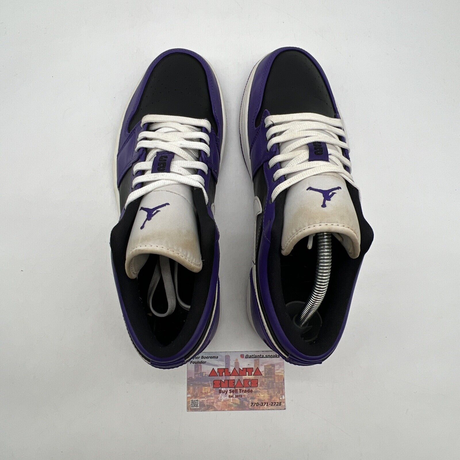 Size 8.5 - Air Jordan 1 Low Court Purple Black White Leather (553558-501)