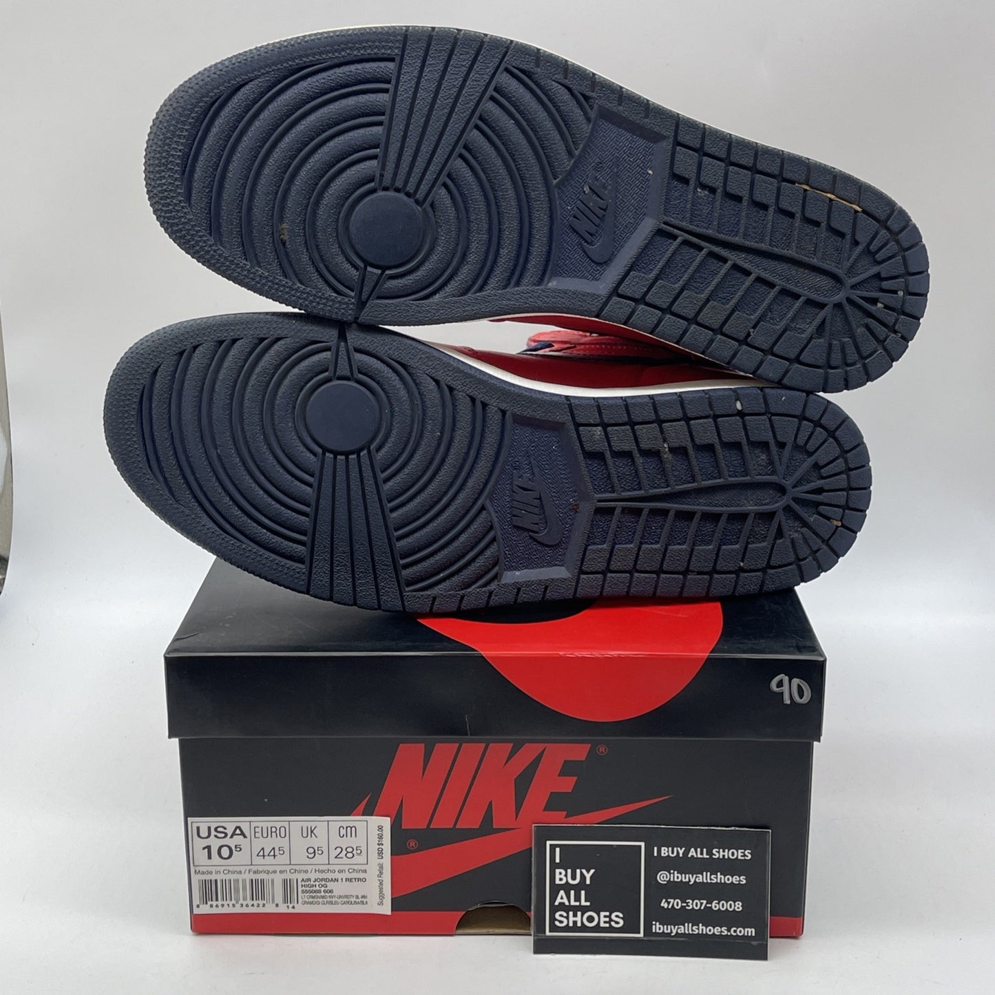 Size 10.5 - Air Jordan 1 Retro OG High David Letterman Red Blue (555088-606)