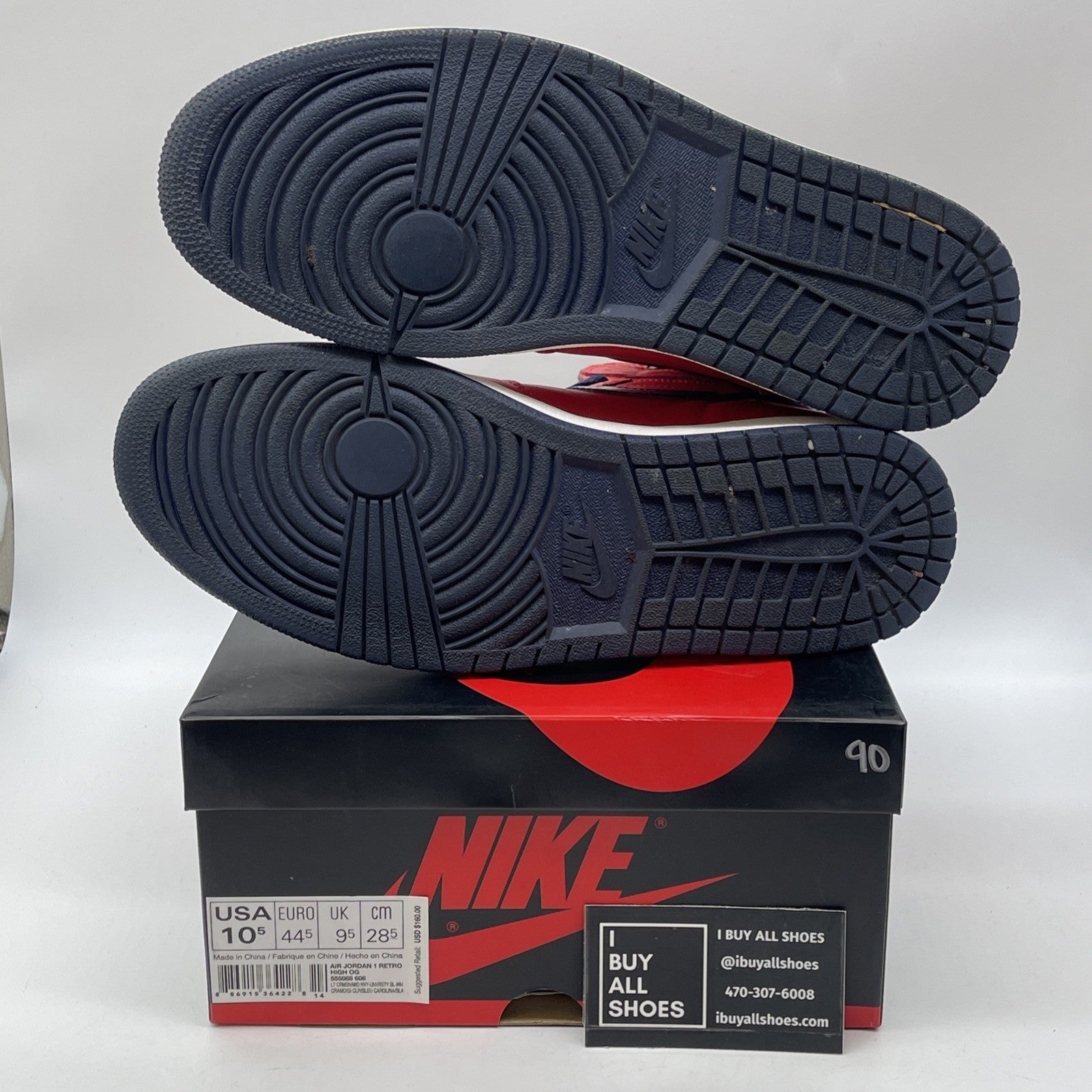 Size 10.5 - Air Jordan 1 Retro OG High David Letterman Red Blue (555088-606)
