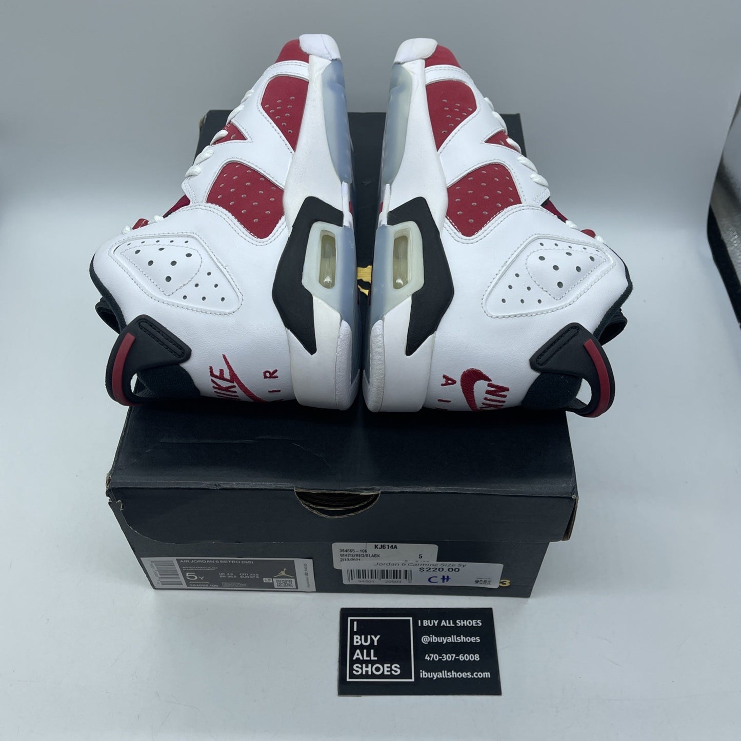 Size 5Y (GS) - Jordan 6 Retro 2021 Mid Carmine Red White Suede (384665-106)