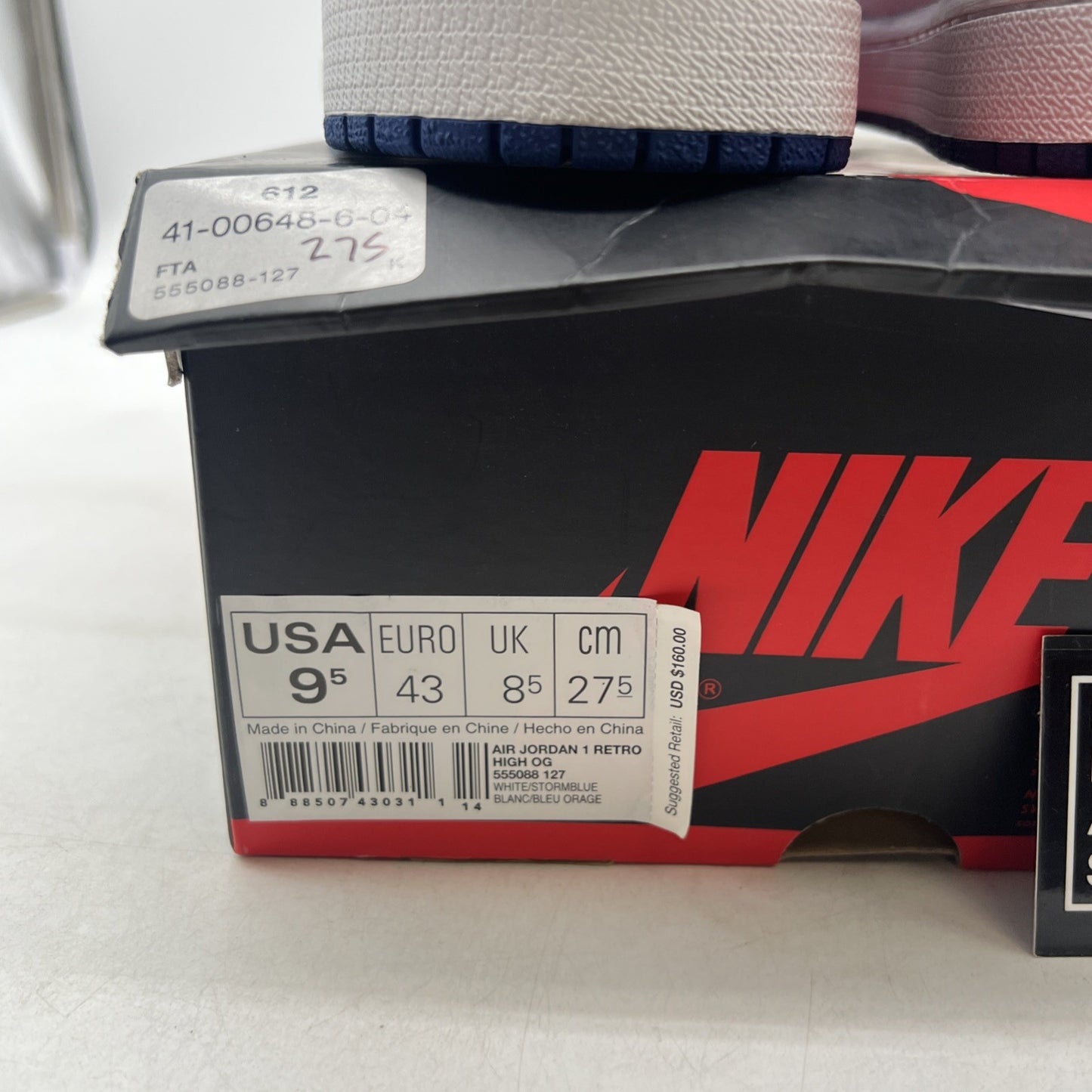 Size 9.5 - Air Jordan 1 Retro High OG Storm Blue 2016 (555088-127)