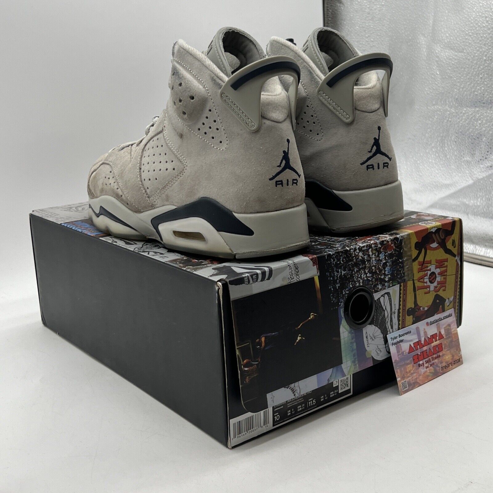 Size 10 - Jordan 6 Retro Mid Georgetown Grey Navy Suede (CT8529-012)