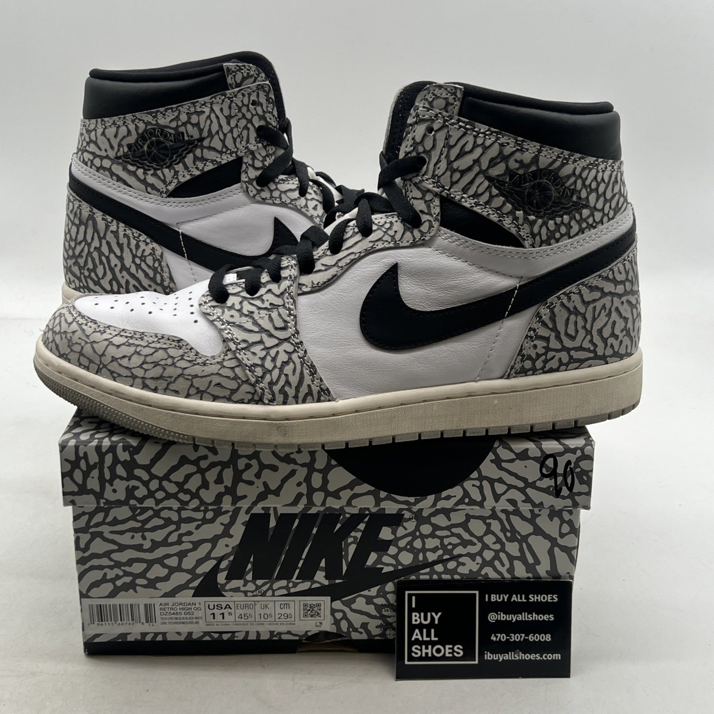 Size 11.5 - Air Jordan 1 Retro OG High White Cement (DZ5485-052)