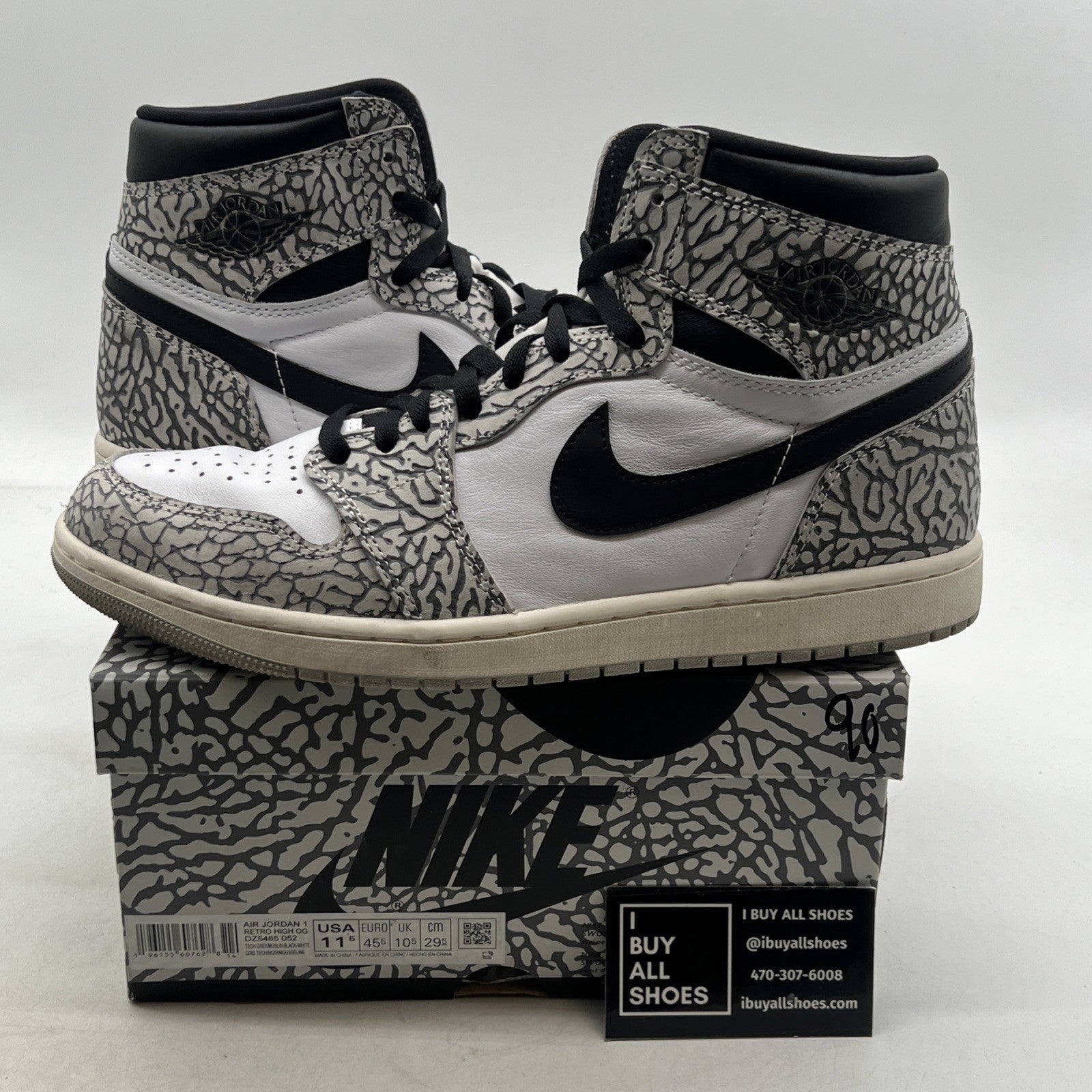 Size 11.5 - Air Jordan 1 Retro OG High White Cement (DZ5485-052)