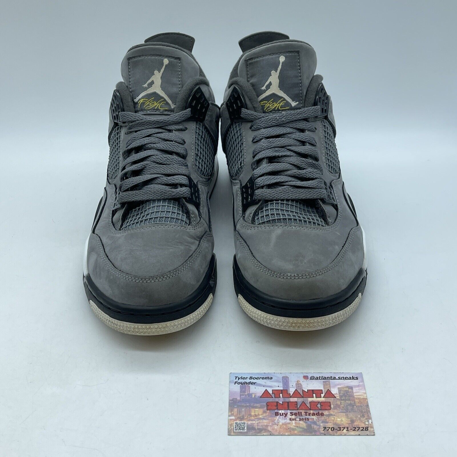 Size 10.5 - Jordan 4 Retro Low Cool Grey Suede Black White Leather (308497-007)