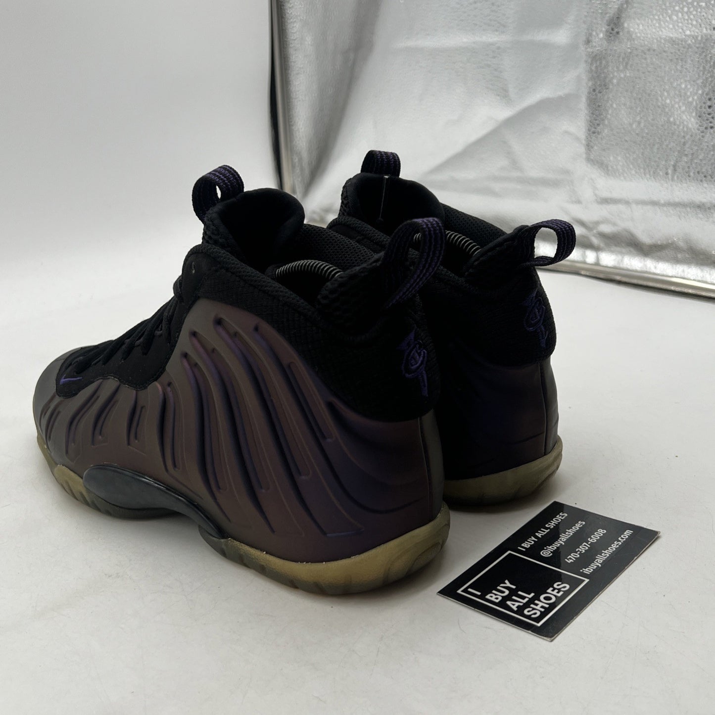 Size 6.5Y - Nike Little Posite One Mid Eggplant (644791-005)