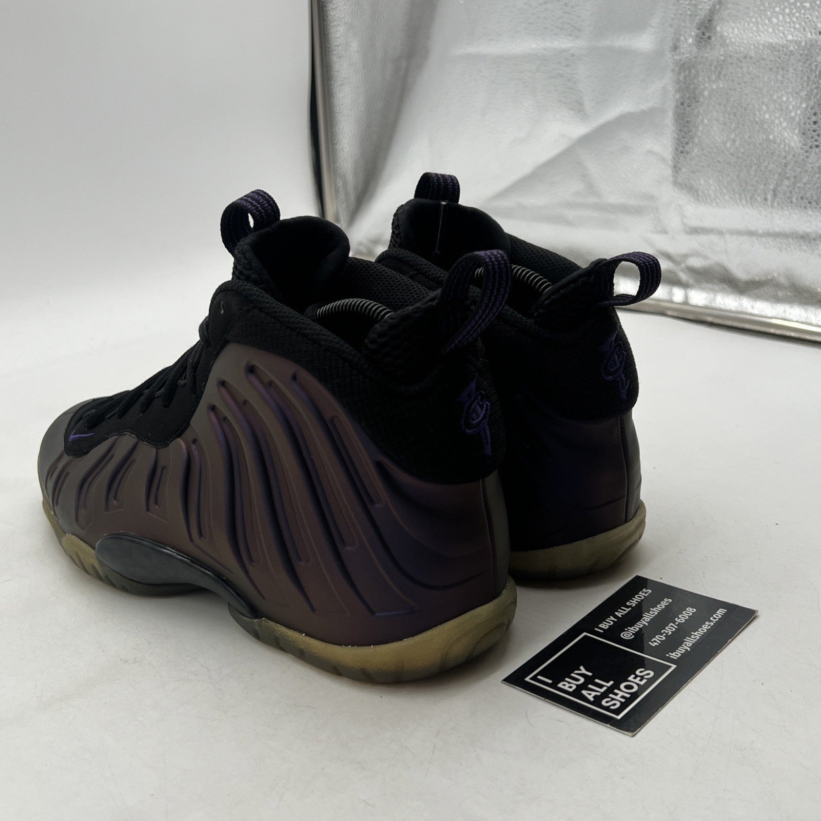 Size 6.5Y - Nike Little Posite One Mid Eggplant (644791-005)