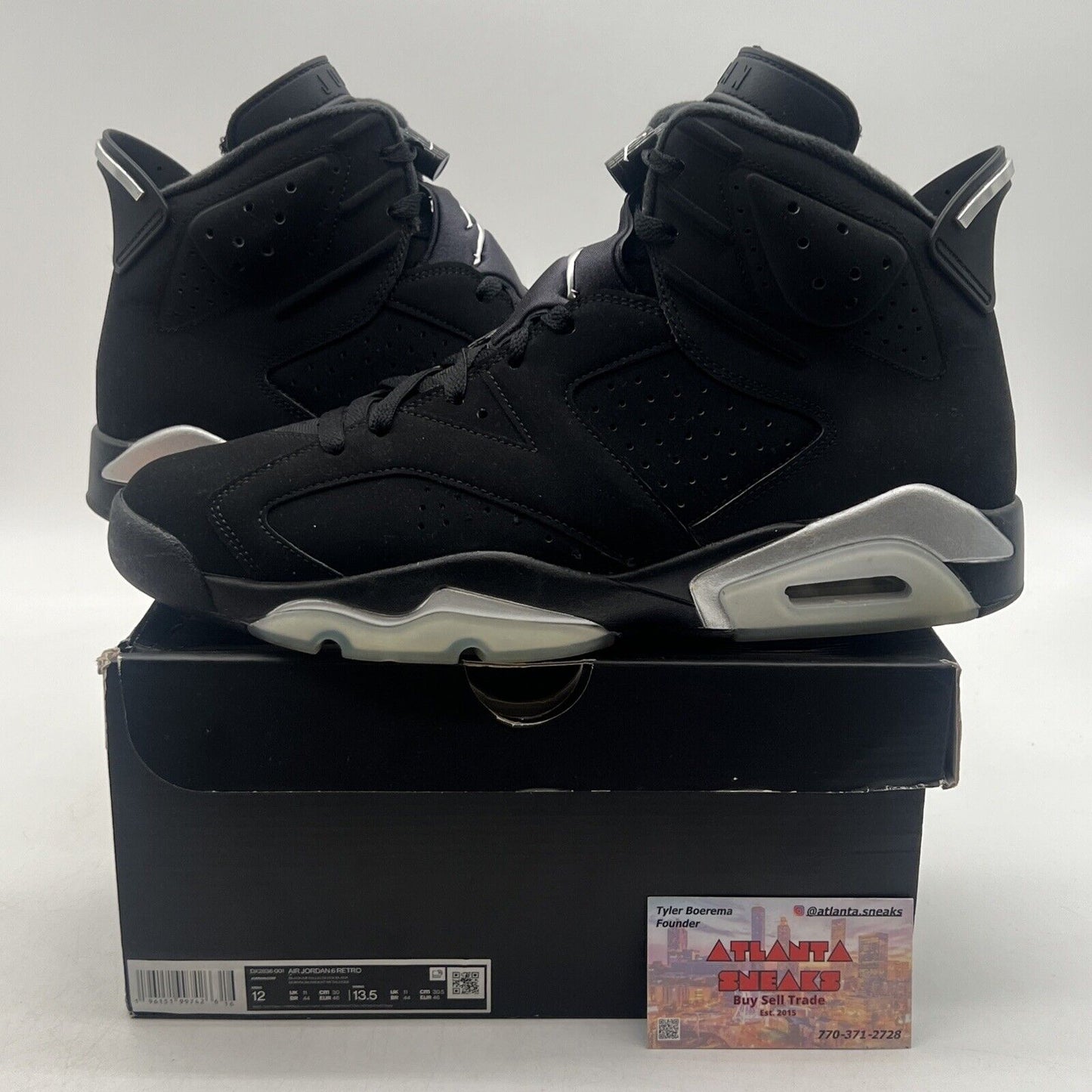 Size 12 - Jordan 6 Retro Mid Chrome Black Suede (DX2836-001)