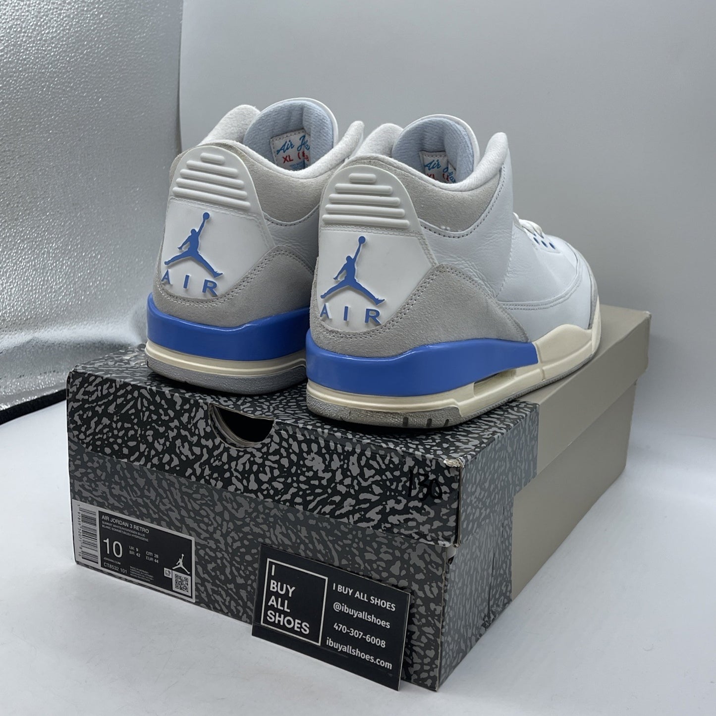 Size 10 - Air Jordan 3 Retro Lucky Shorts Blue White Grey Suede (CT8532-101)