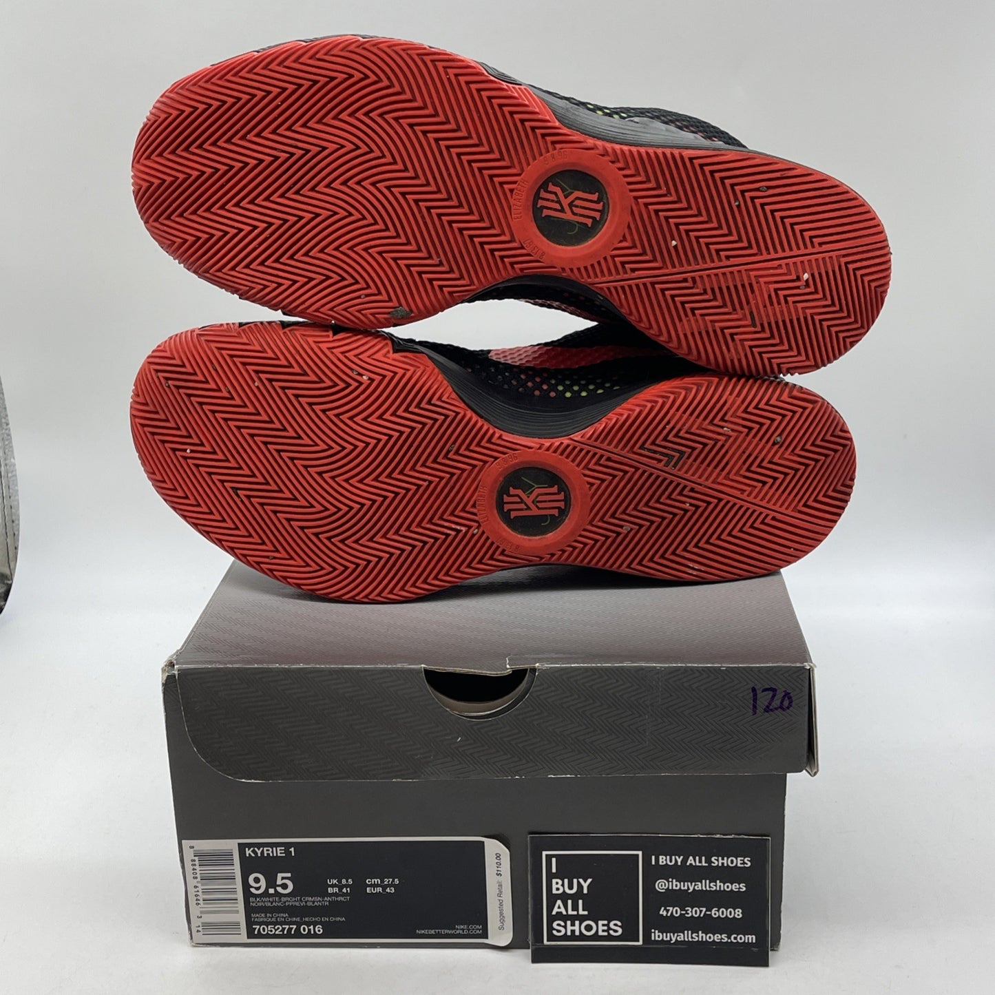 Size 9.5 - Nike Kyrie 1 Dream Black Pink Red Suede Leather (705277-016)