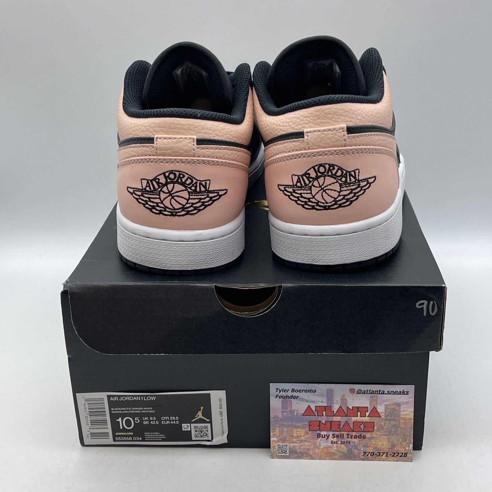 Size 10.5 - Air Jordan 1 Low Crimson Tint Pink Black White Leather (553558-034